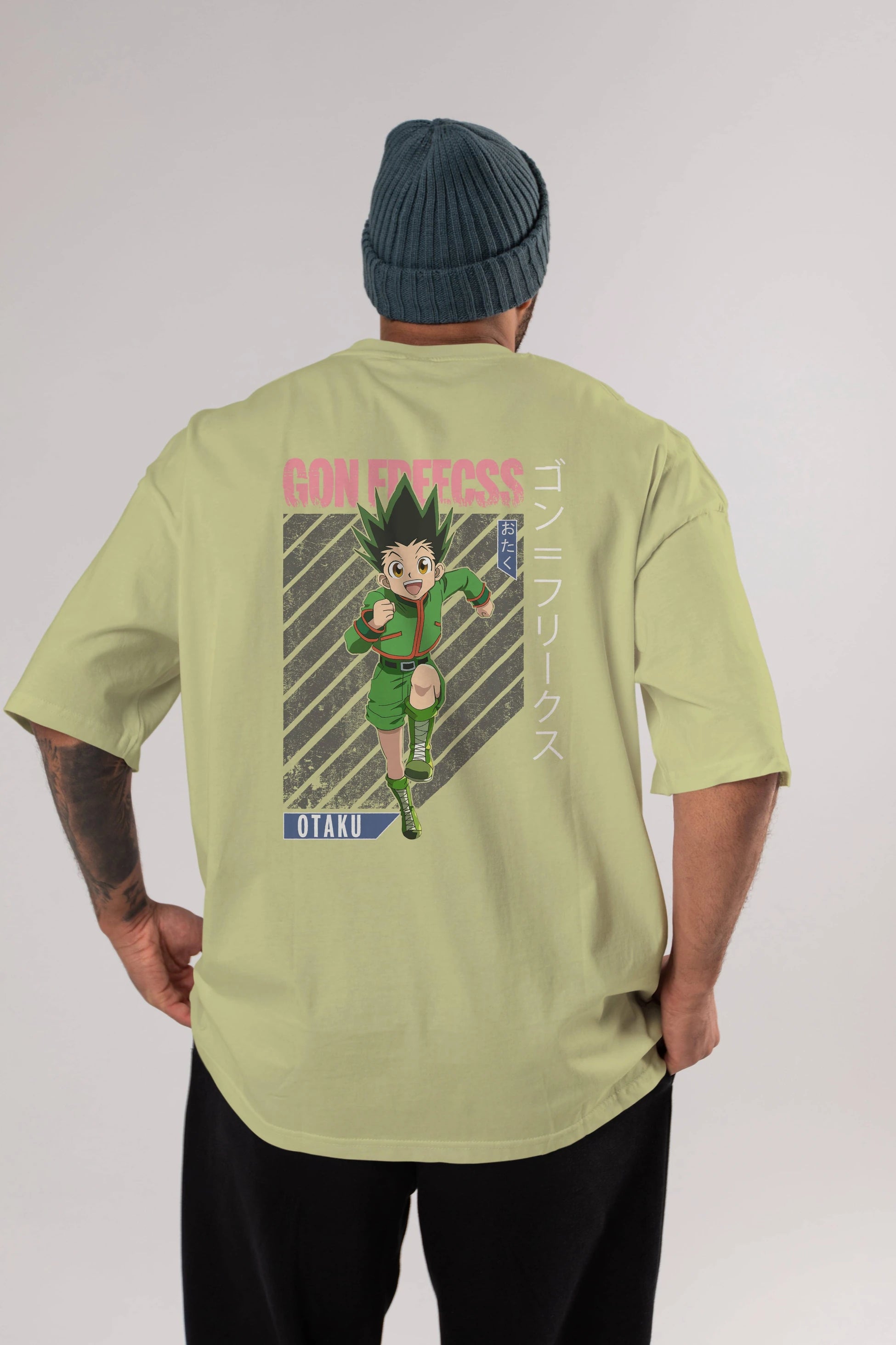 Gon Freecss HUNTER X HUNTER Anime Arka Baskılı Oversize t-shirt Erkek Kadın Unisex