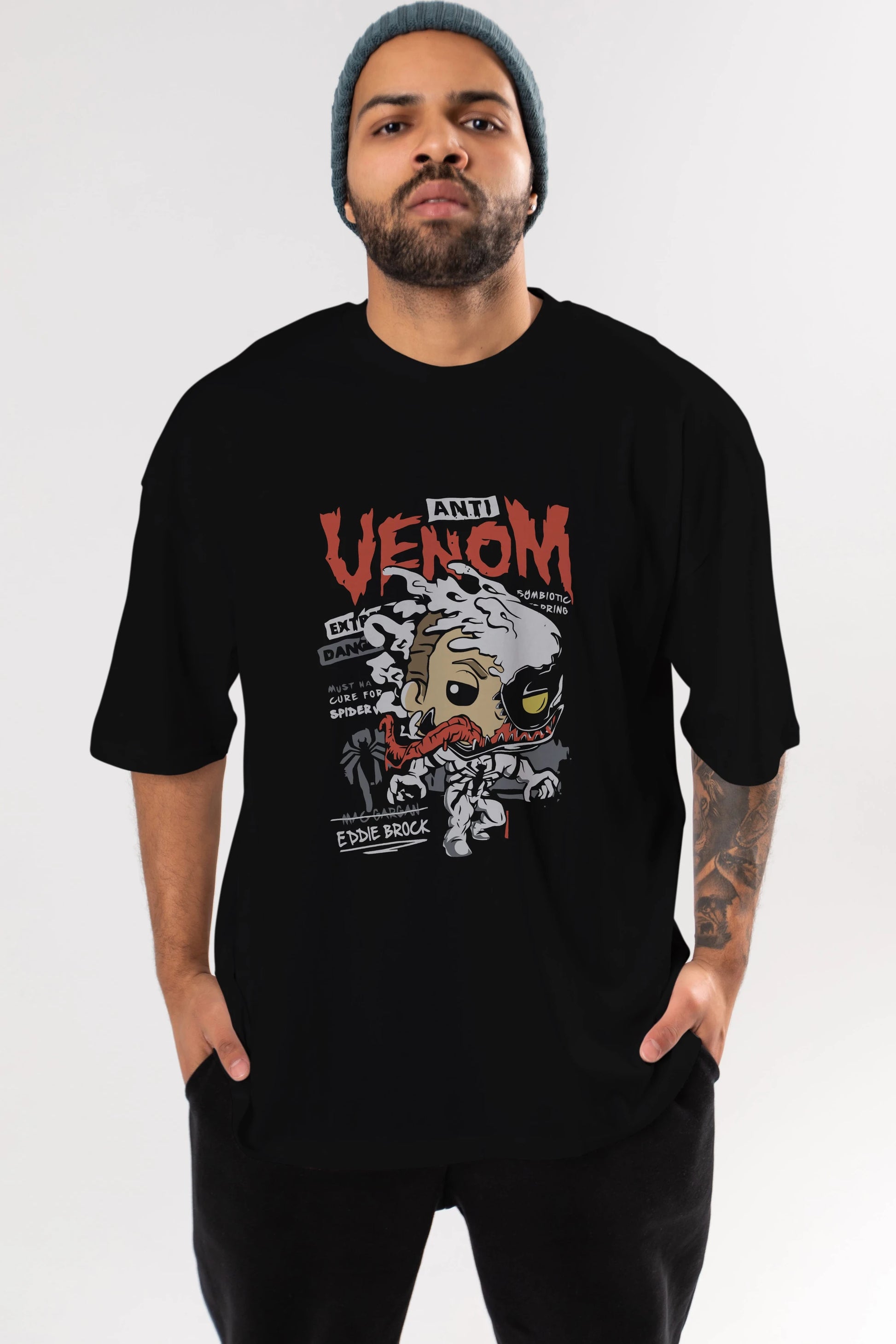 Venom (9) Ön Baskılı Oversize t-shirt Erkek Kadın Unisex %100 Pamuk Bisiklet Yaka tişort