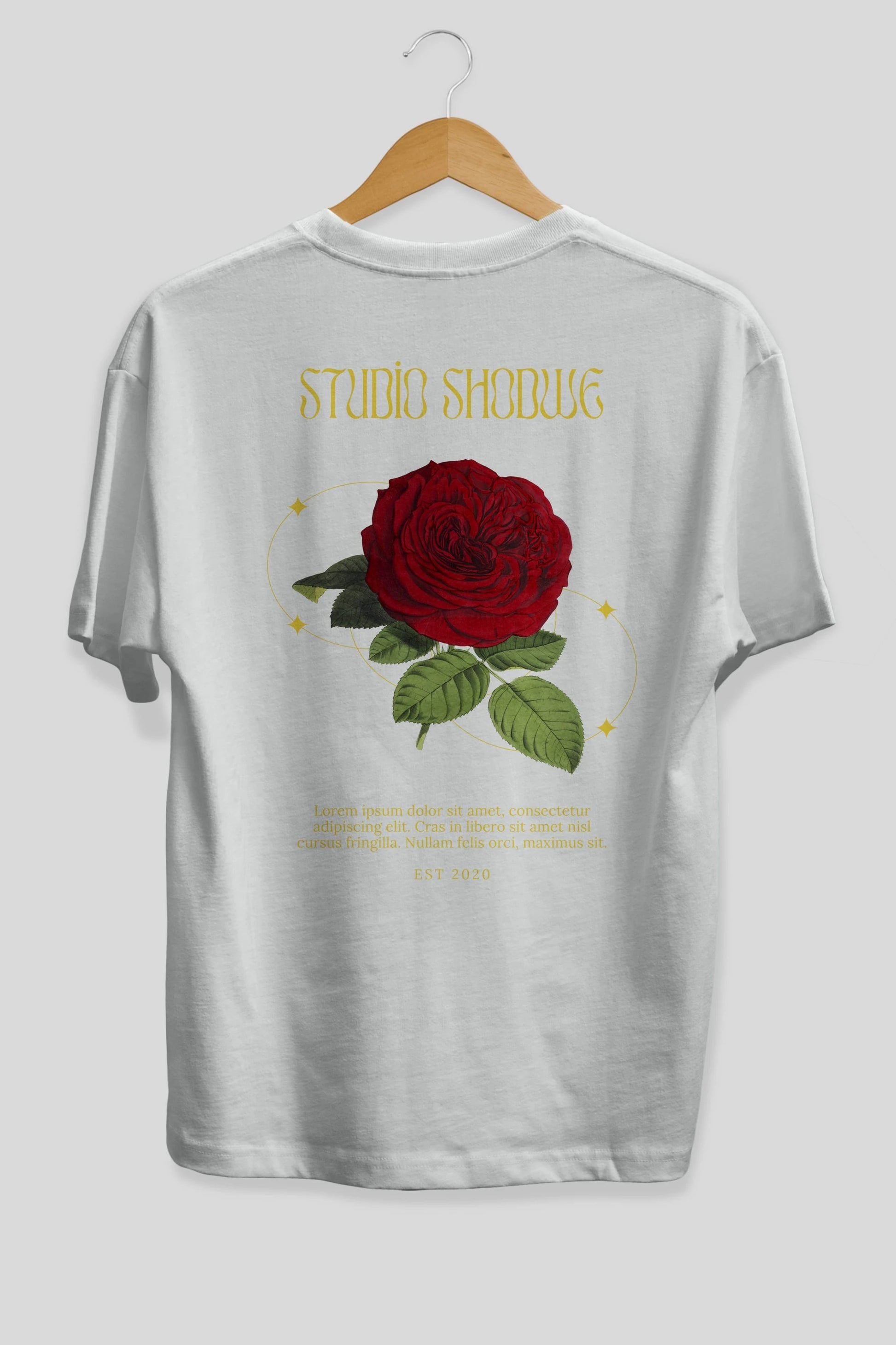 Studio Shodwe Rose Arka Baskılı Oversize t-shirt Erkek Kadın Unisex