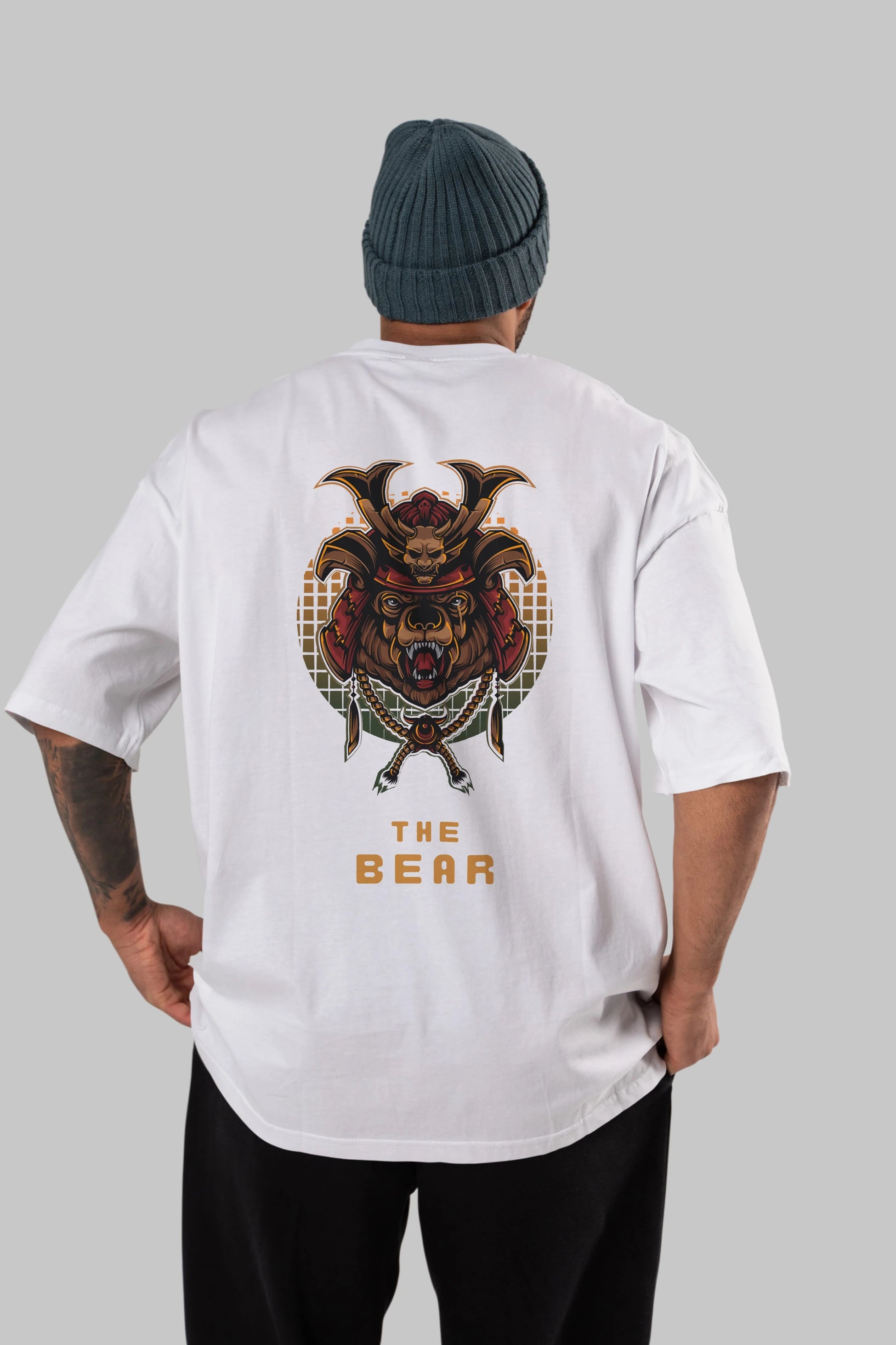 The Bear 2 Arka Baskılı Oversize t-shirt Erkek Kadın Unisex %100 Pamuk