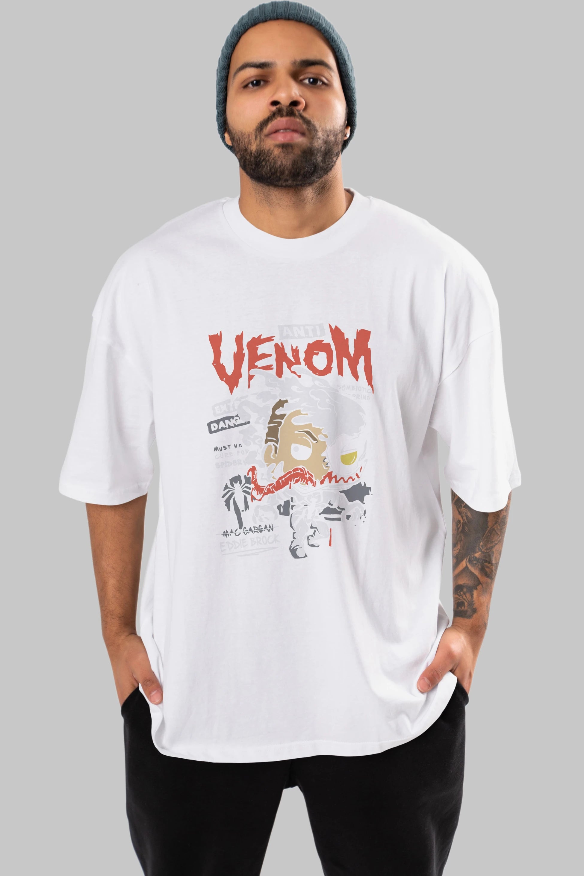 Venom (9) Ön Baskılı Oversize t-shirt Erkek Kadın Unisex %100 Pamuk Bisiklet Yaka tişort