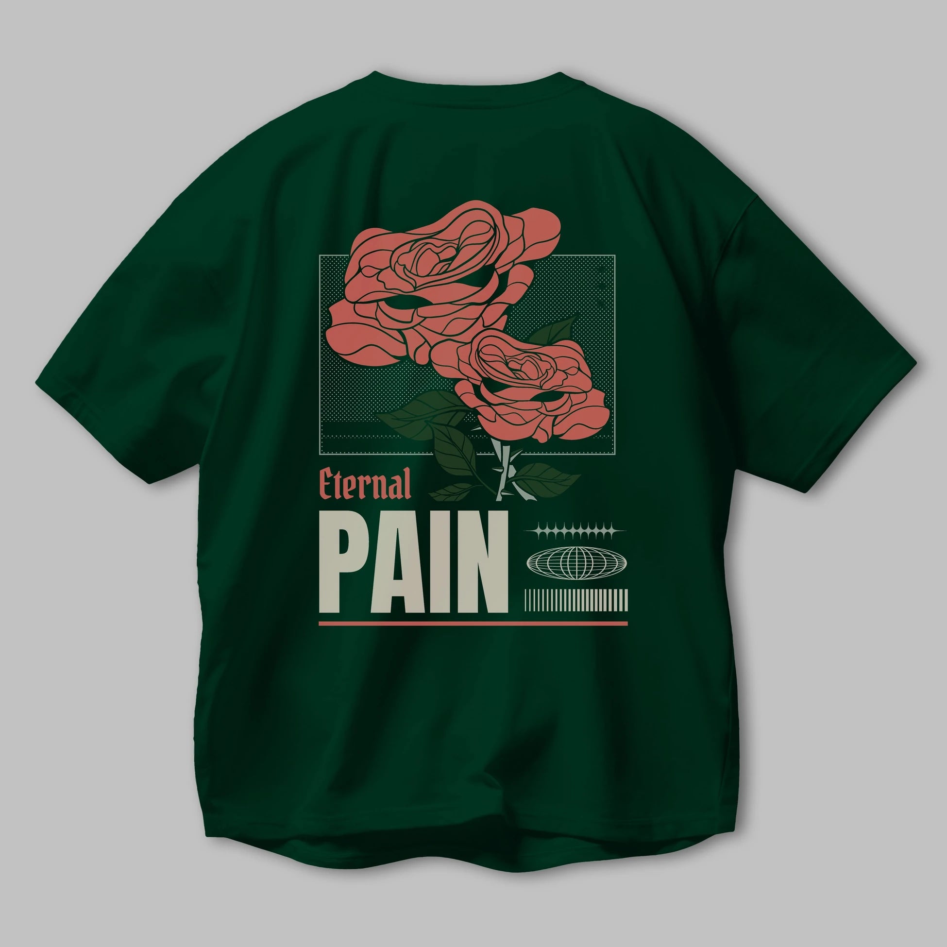 Eternal Pain Arka Baskılı Oversize t-shirt Erkek Kadın Unisex