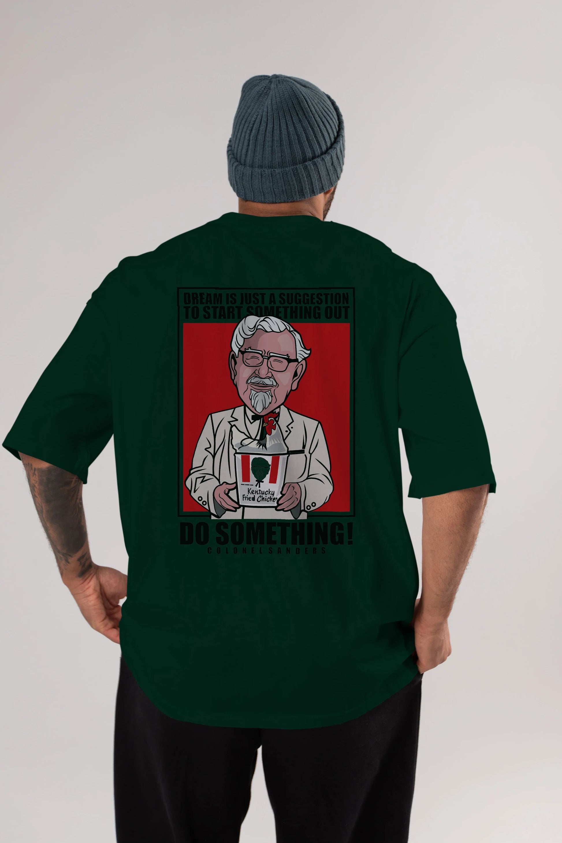 Colonel Sanders Arka Baskılı Oversize t-shirt Erkek Kadın Unisex %100 Pamuk tişort