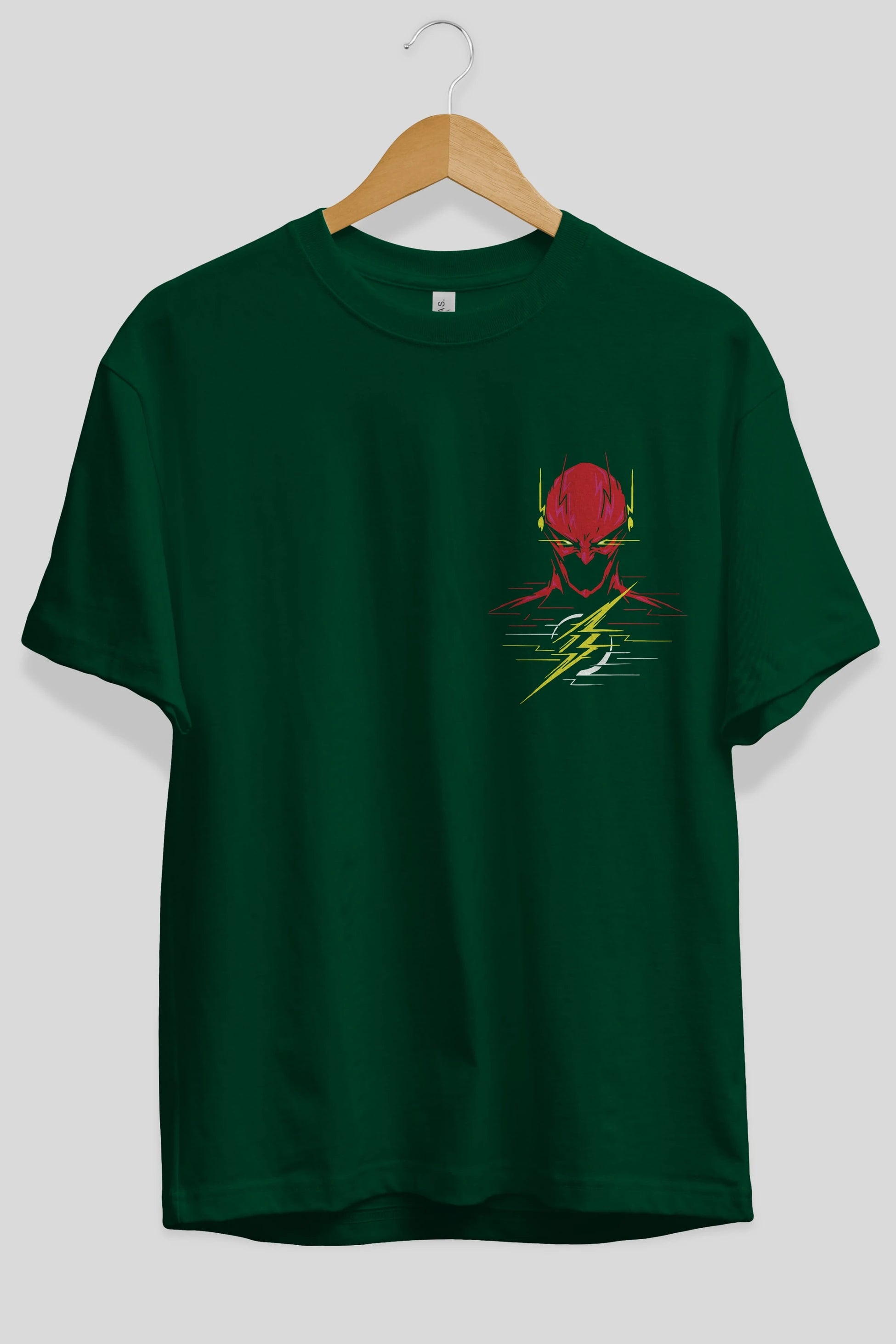 Flash Avengers (2) Ön Sol Baskılı Oversize t-shirt Erkek Kadın Unisex %100 Pamuk Bisiklet Yaka tişort