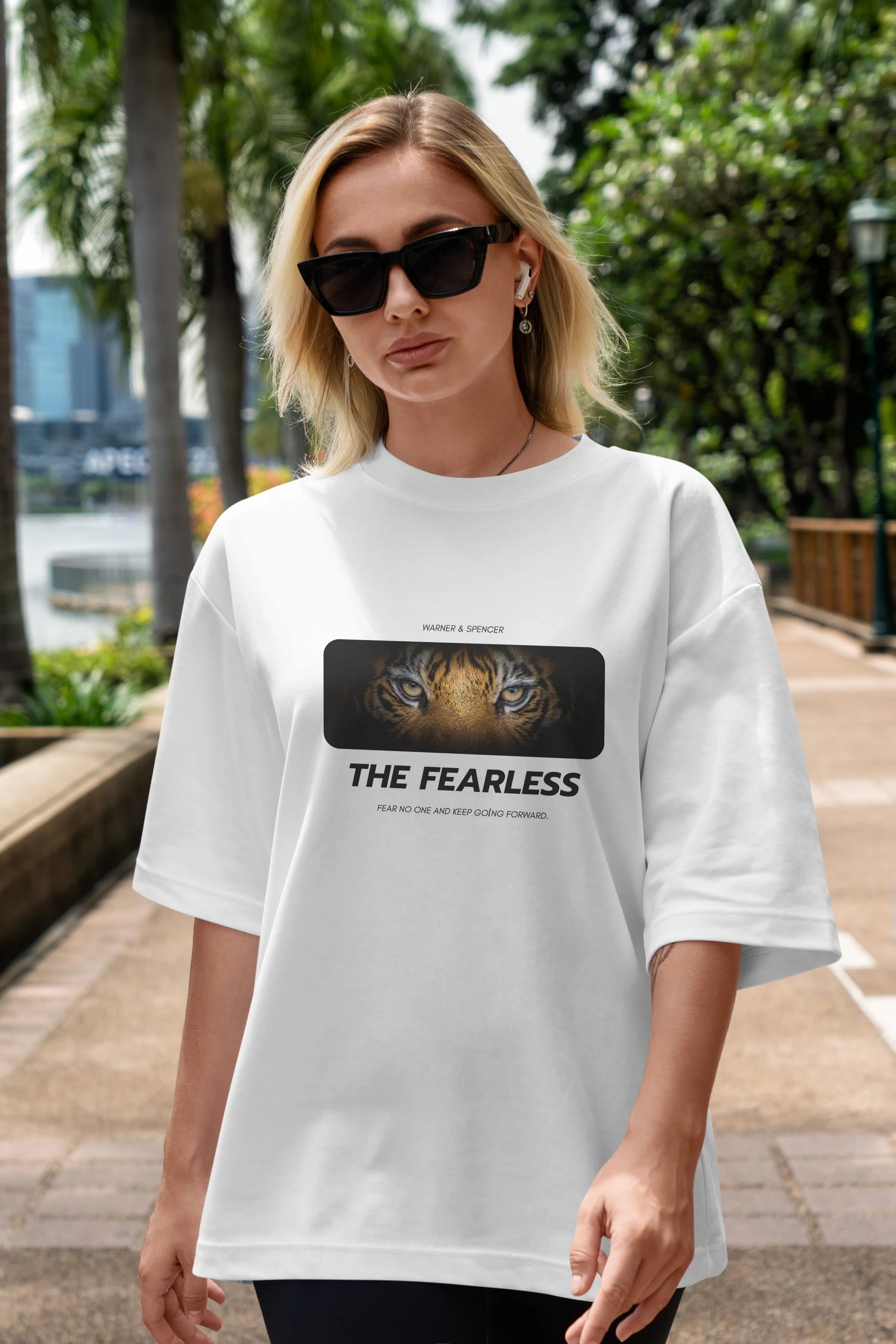 The Fearless Yazılı Ön Baskılı Oversize t-shirt Erkek Kadın Unisex
