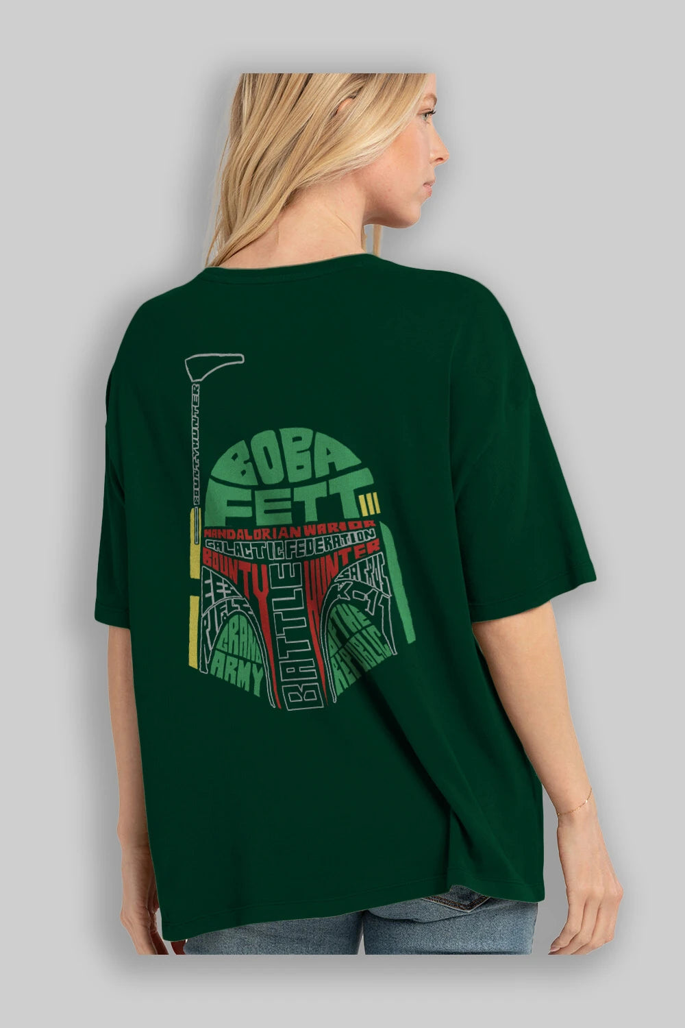 Boba Fett (2) Arka Baskılı Oversize t-shirt %100 pamuk Erkek Kadın Unisex
