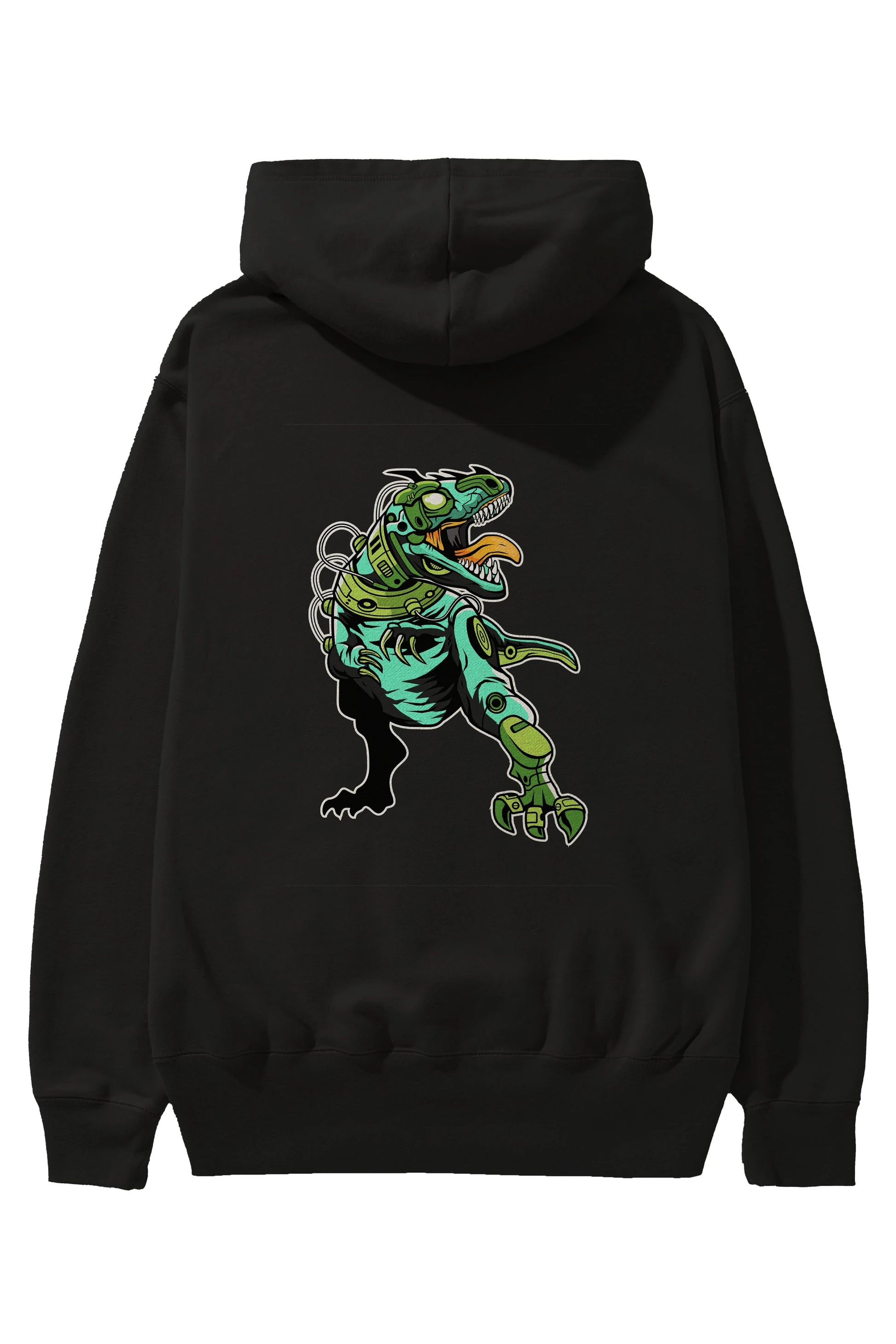 Trex Robot Arka Baskılı Hoodie Oversize Kapüşonlu Sweatshirt Erkek Kadın Unisex