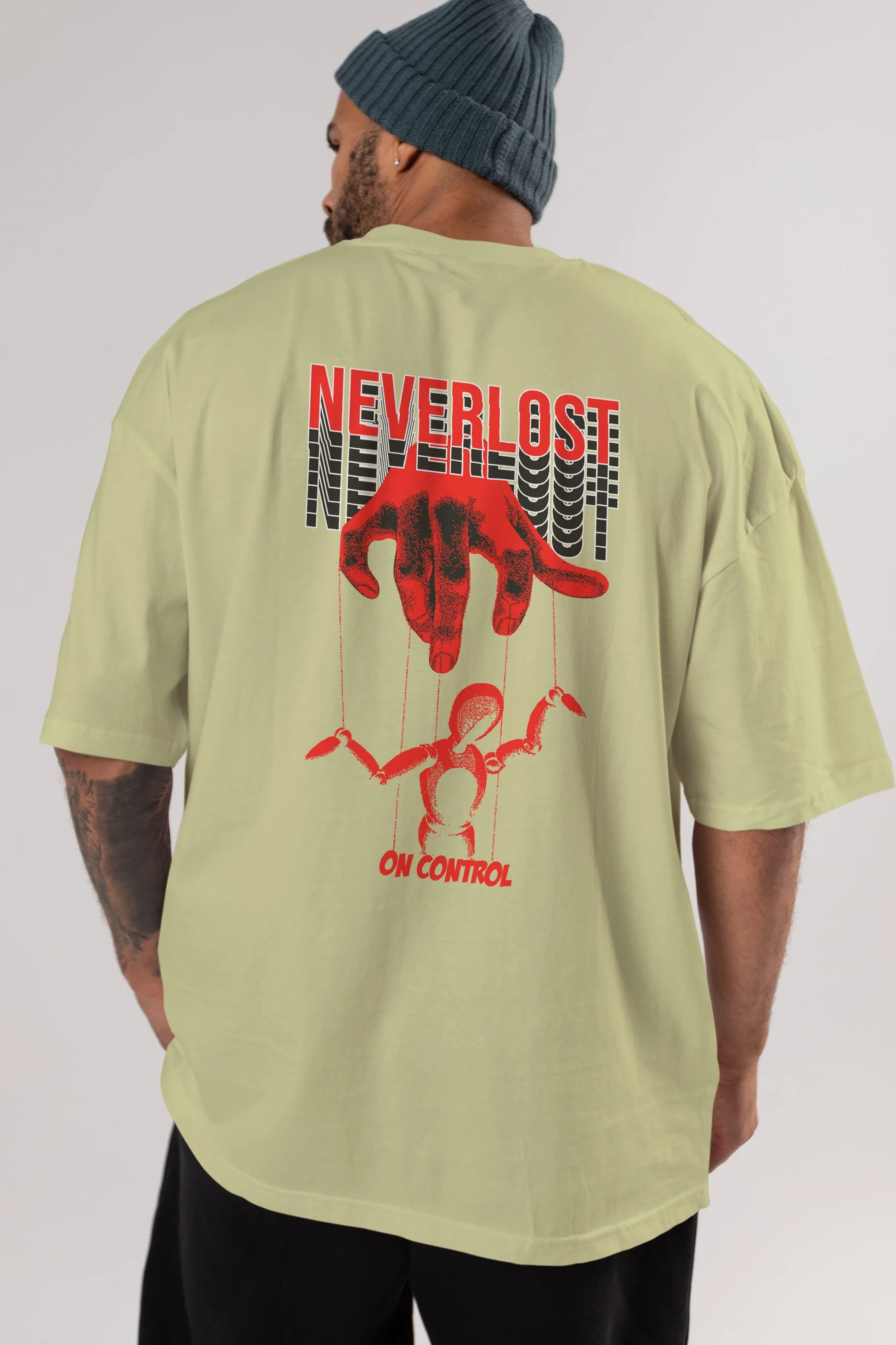 Neverlost on Control Arka Baskılı Oversize t-shirt Erkek Kadın Unisex