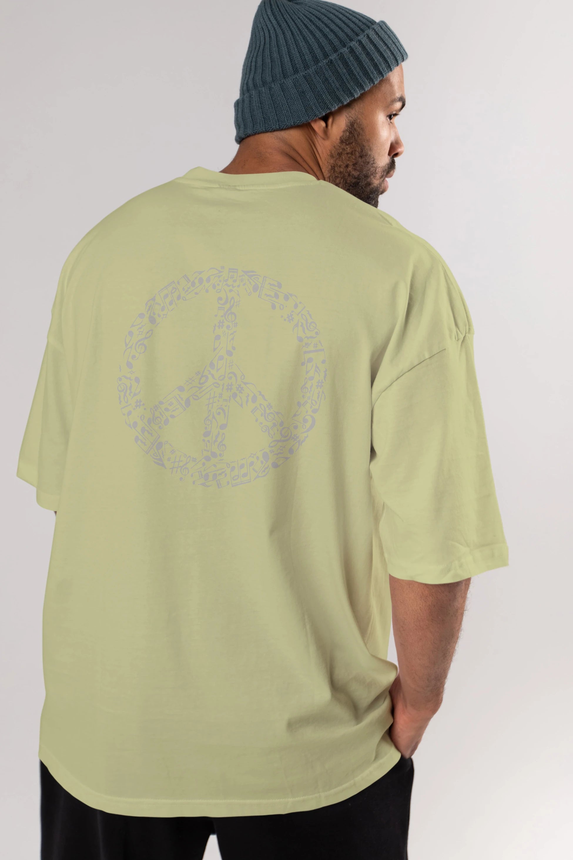 Rhyme In Peace Arka Baskılı Oversize t-shirt %100 pamuk Erkek Kadın Unisex