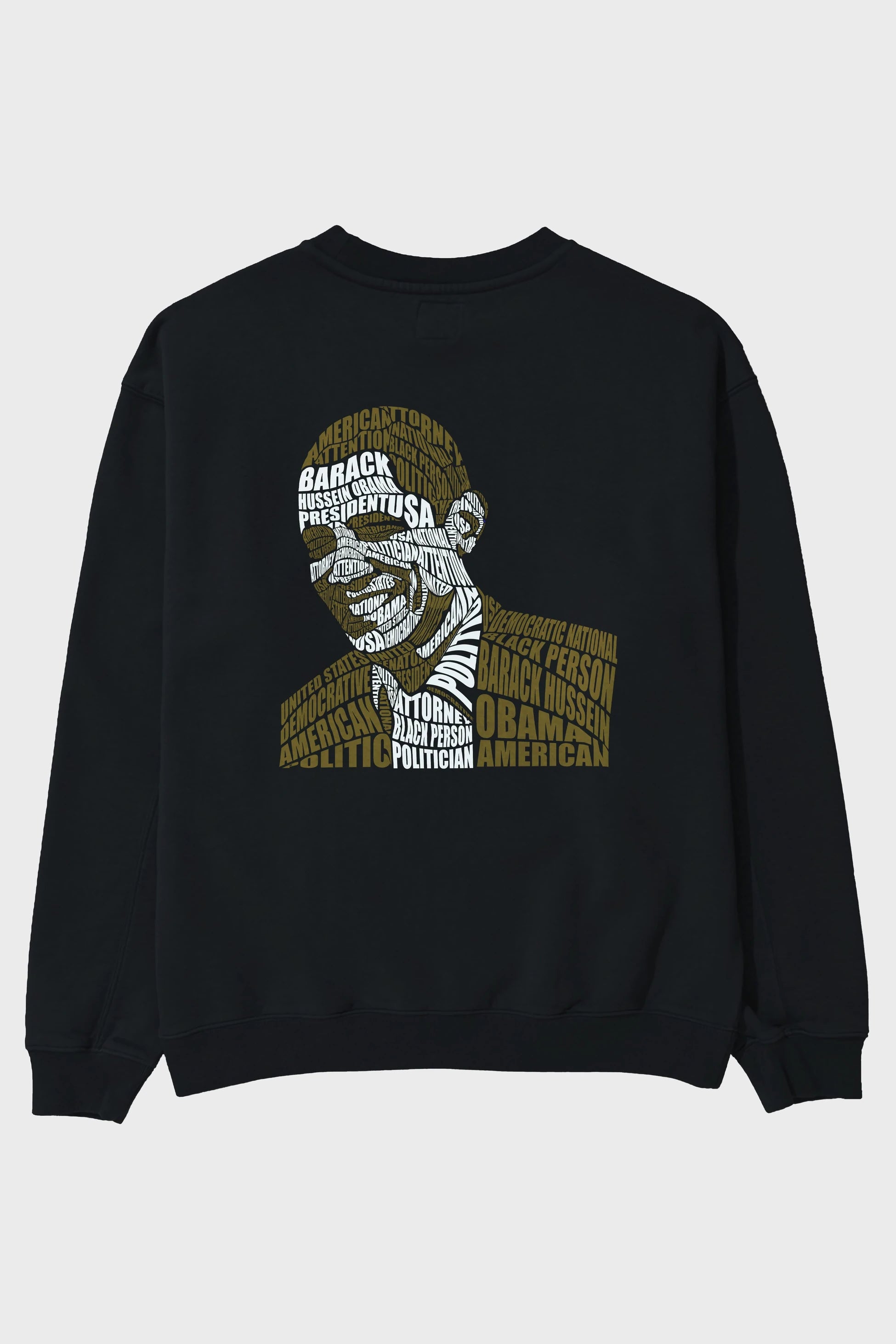 Obama Calligram Arka Baskılı Oversize Sweatshirt Erkek Kadın Unisex