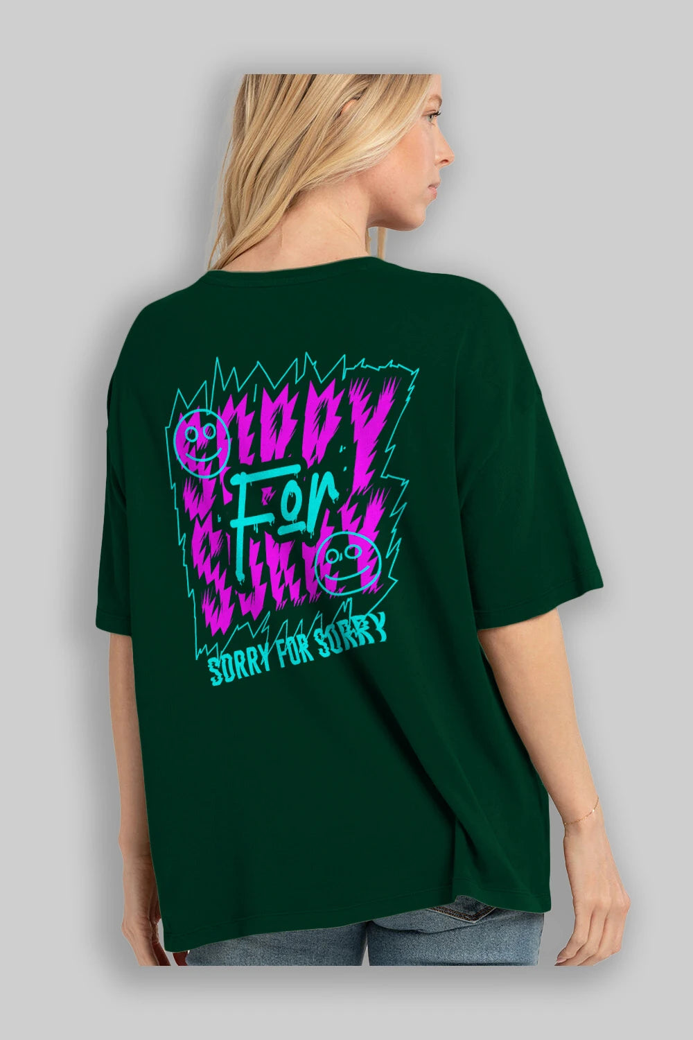 Sorry for Sorry Arka Baskılı Oversize t-shirt Erkek Kadın Unisex