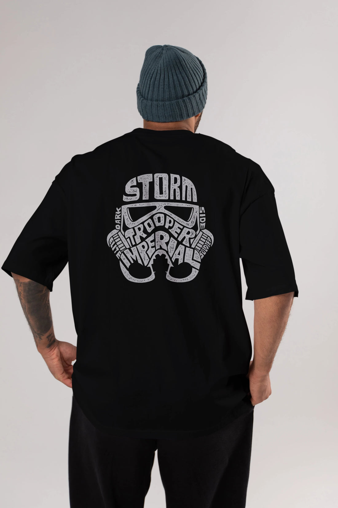 Storm Trooper Arka Baskılı Oversize t-shirt %100 pamuk Erkek Kadın Unisex