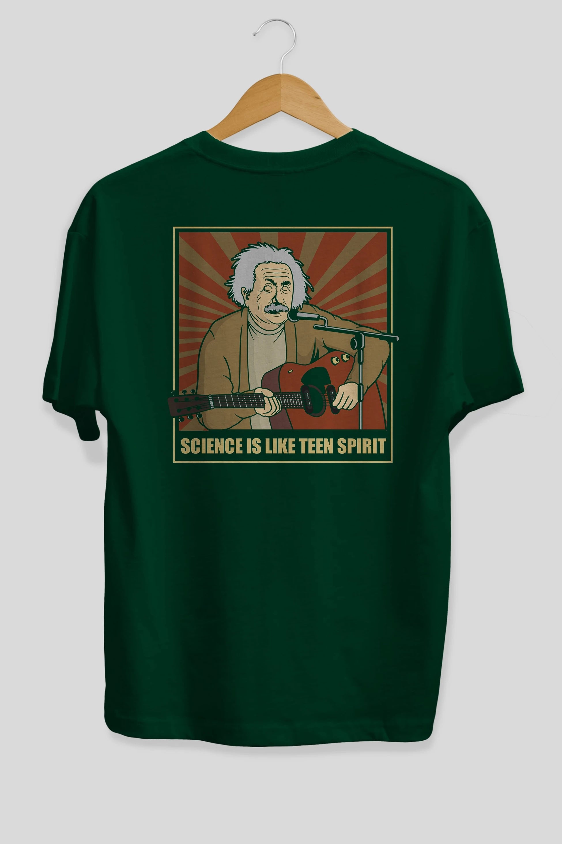 Kurt Einstein Arka Baskılı Oversize t-shirt Erkek Kadın Unisex %100 Pamuk tişort