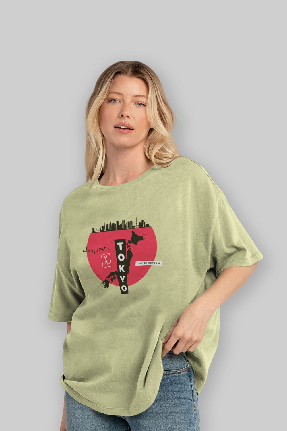 Japan Tokyo Ön Baskılı Oversize t-shirt Erkek Kadın Unisex