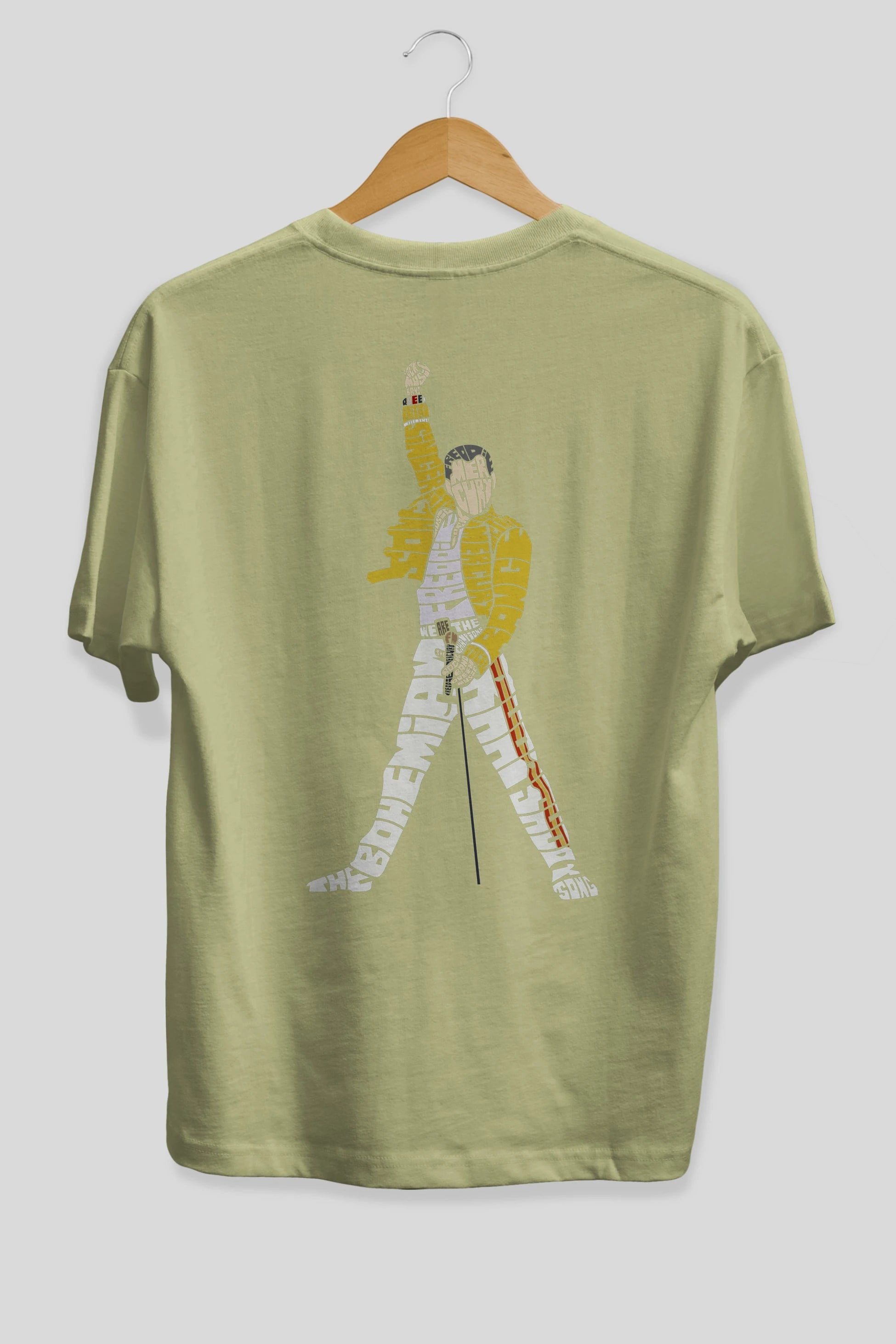 Freddy Mercury Arka Baskılı Oversize t-shirt %100 pamuk Erkek Kadın Unisex