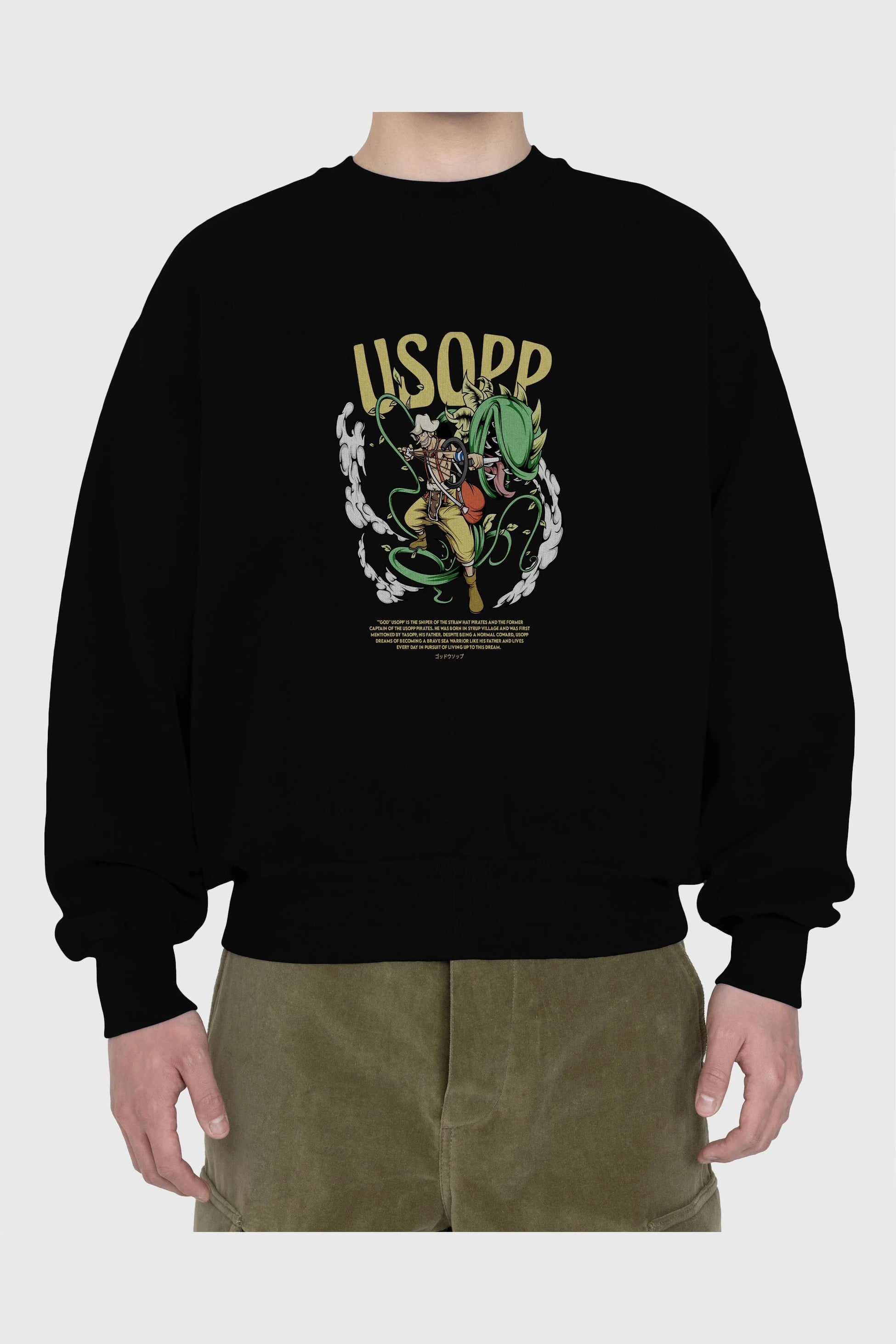 Usopp Anime Ön Baskılı Oversize Sweatshirt Erkek Kadın Unisex