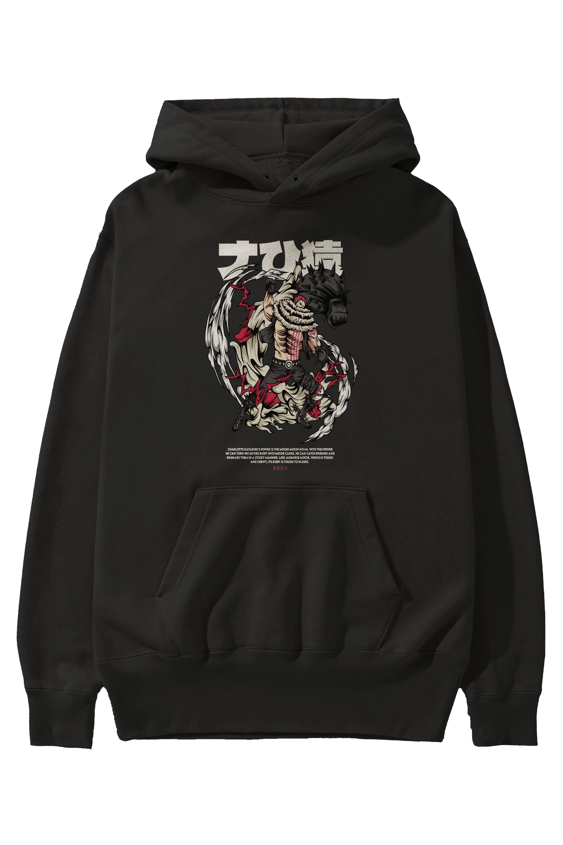Katakuri Anime Ön Baskılı Hoodie Oversize Kapüşonlu Sweatshirt Erkek Kadın Unisex