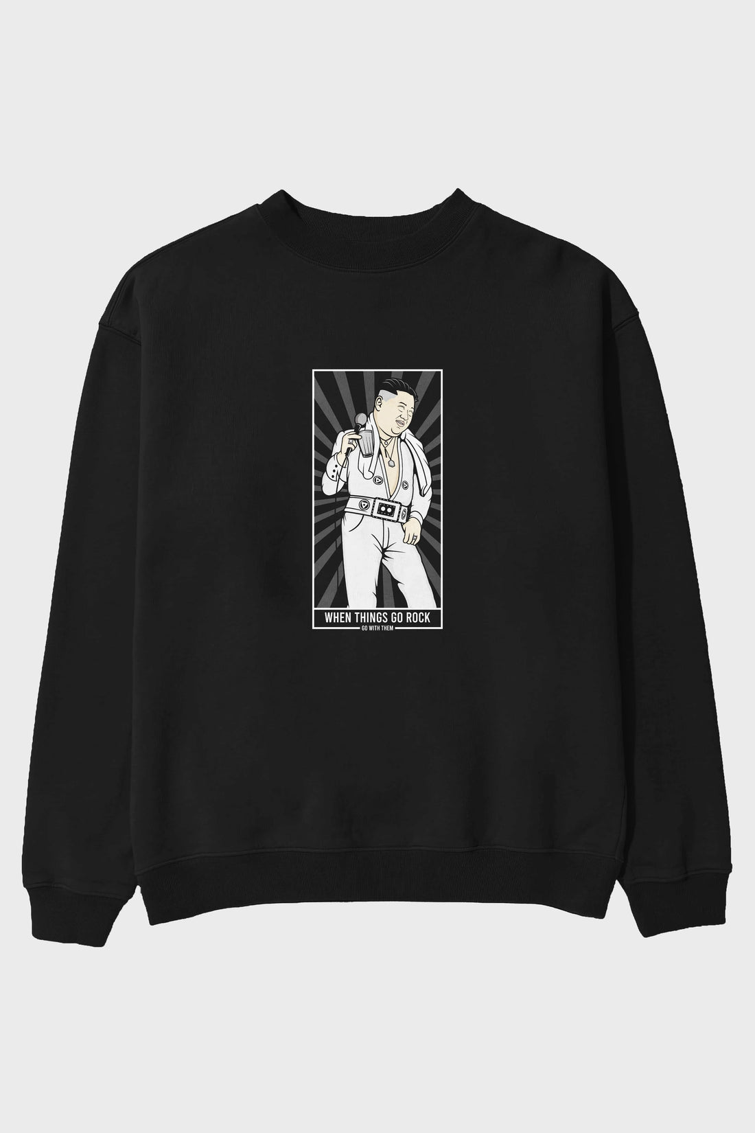 Kim Elvis Ön Baskılı Oversize Sweatshirt Erkek Kadın Unisex