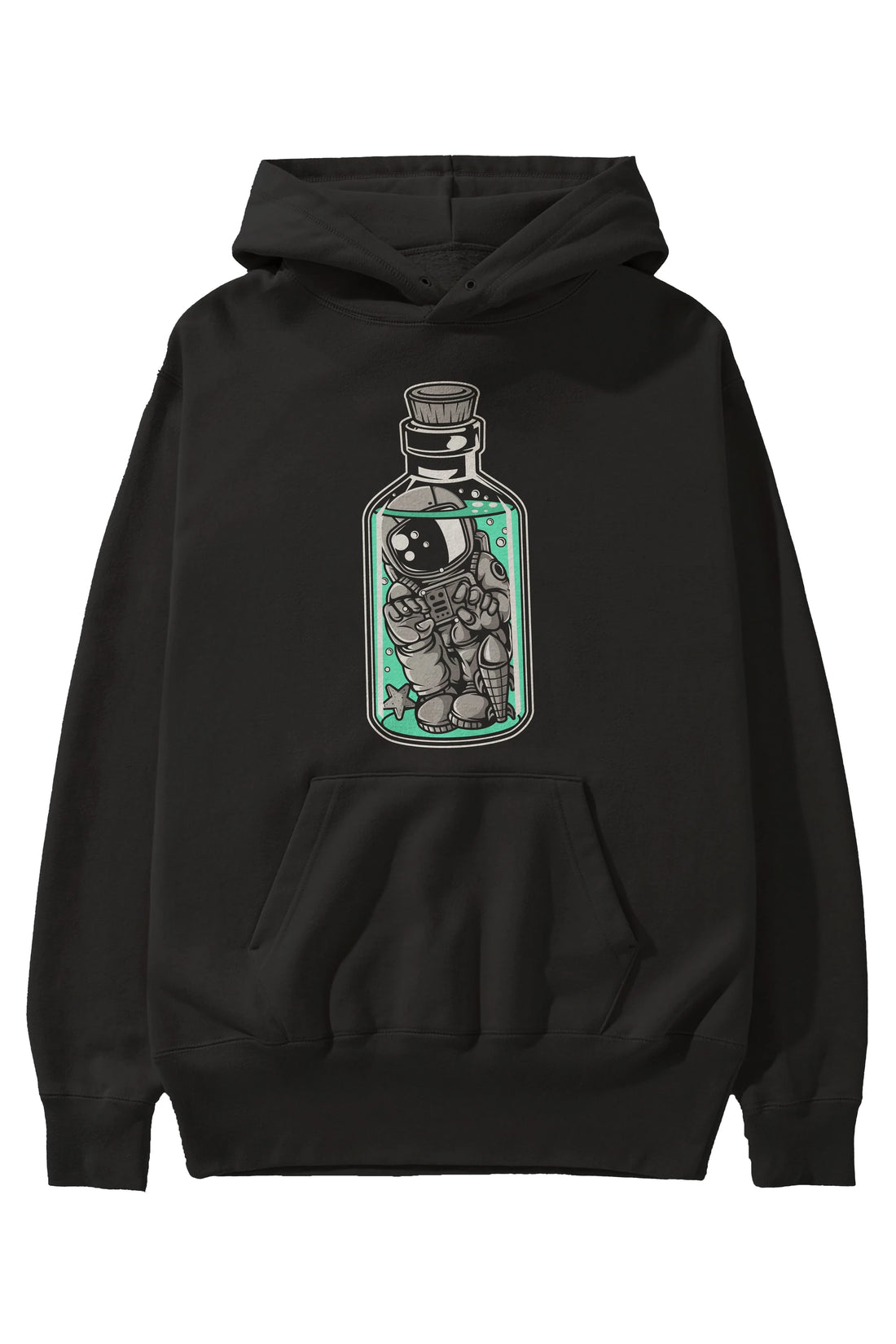 Astronaut in The Bottle Ön Baskılı Hoodie Oversize Kapüşonlu Sweatshirt Erkek Kadın Unisex