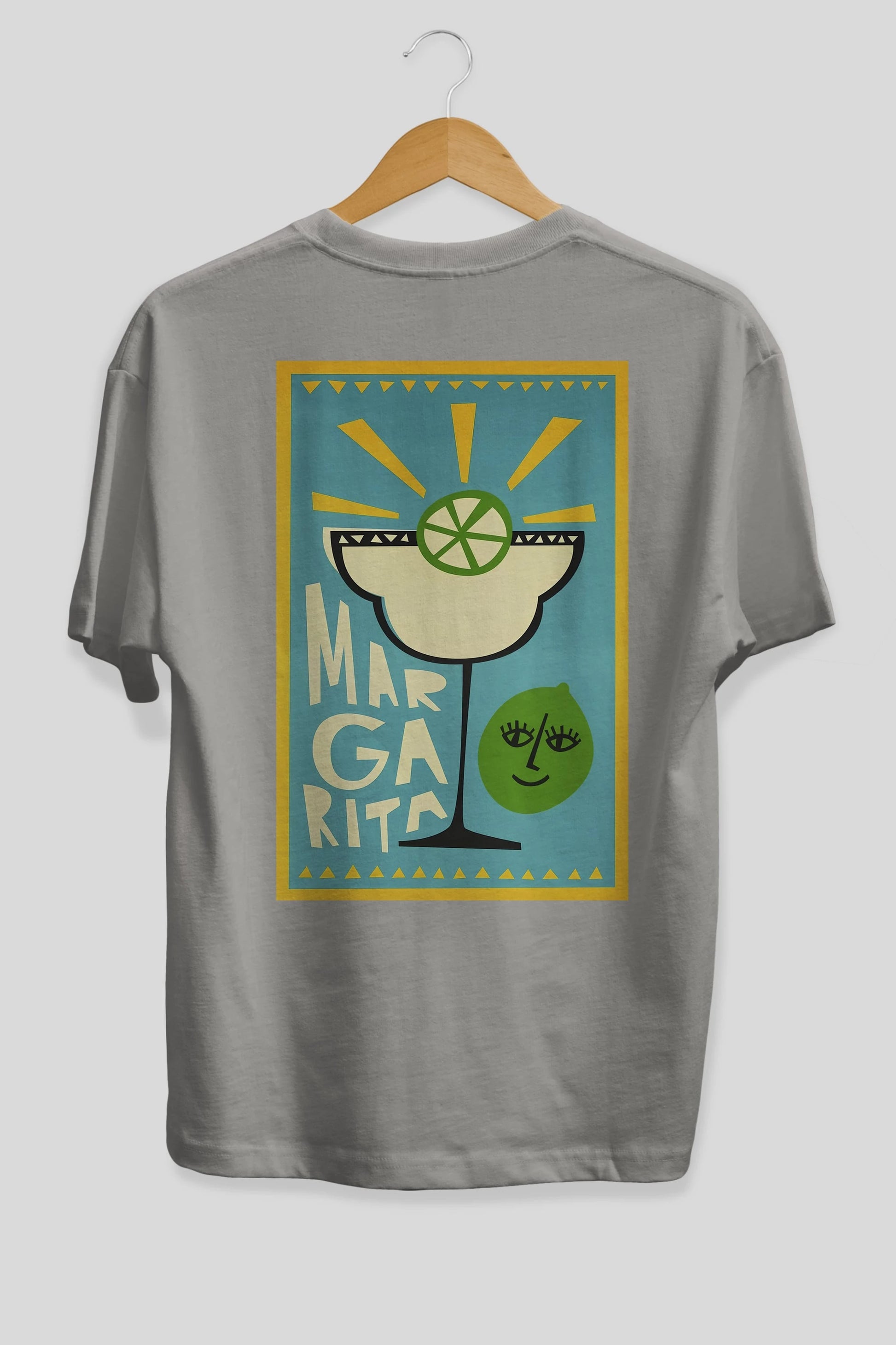 Margarita 4 Arka Baskılı Oversize t-shirt Erkek Kadın Unisex %100 Pamuk Bisiklet Yaka tişort