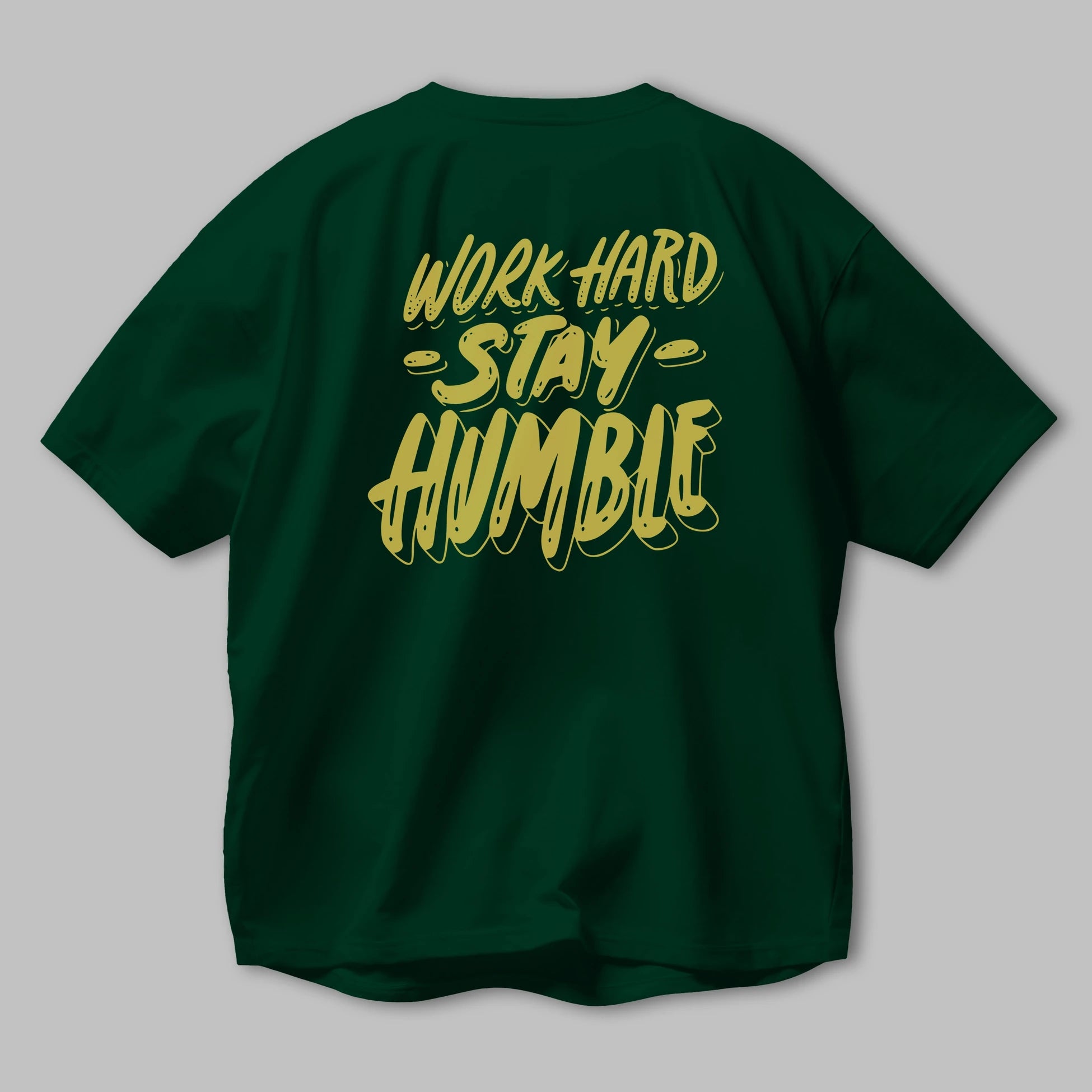 Word Hard Yazılı Arka Baskılı Oversize t-shirt Erkek Kadın Unisex