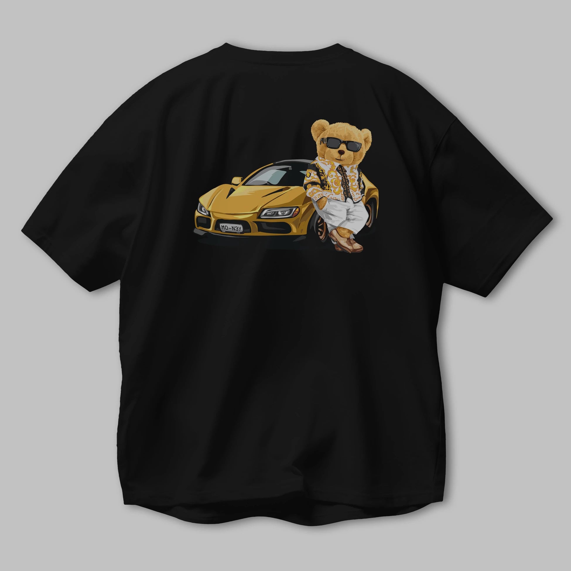 Teddy Bear Rich Club Arka Baskılı Oversize t-shirt Erkek Kadın Unisex %100 Pamuk