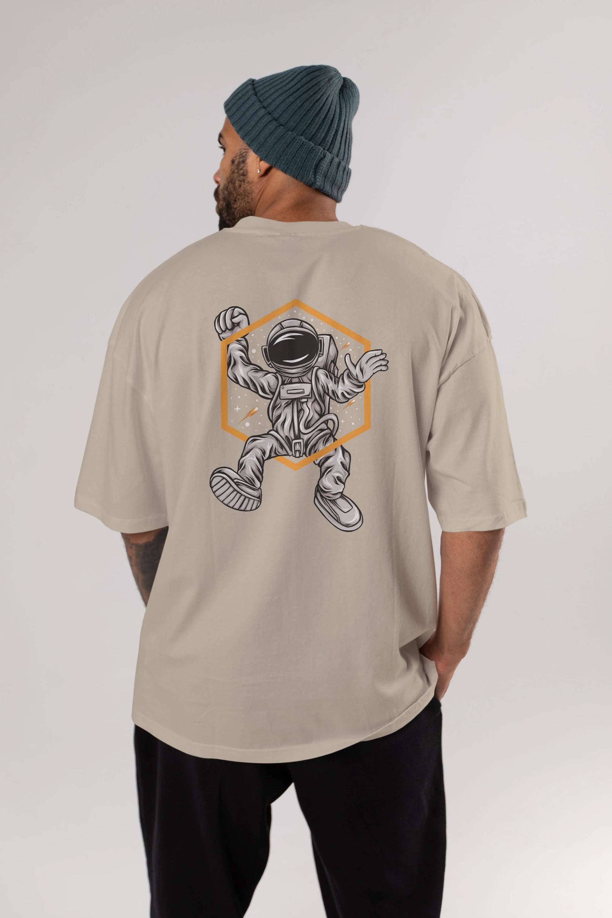 Astrofun Arka Baskılı Oversize t-shirt Erkek Kadın Unisex