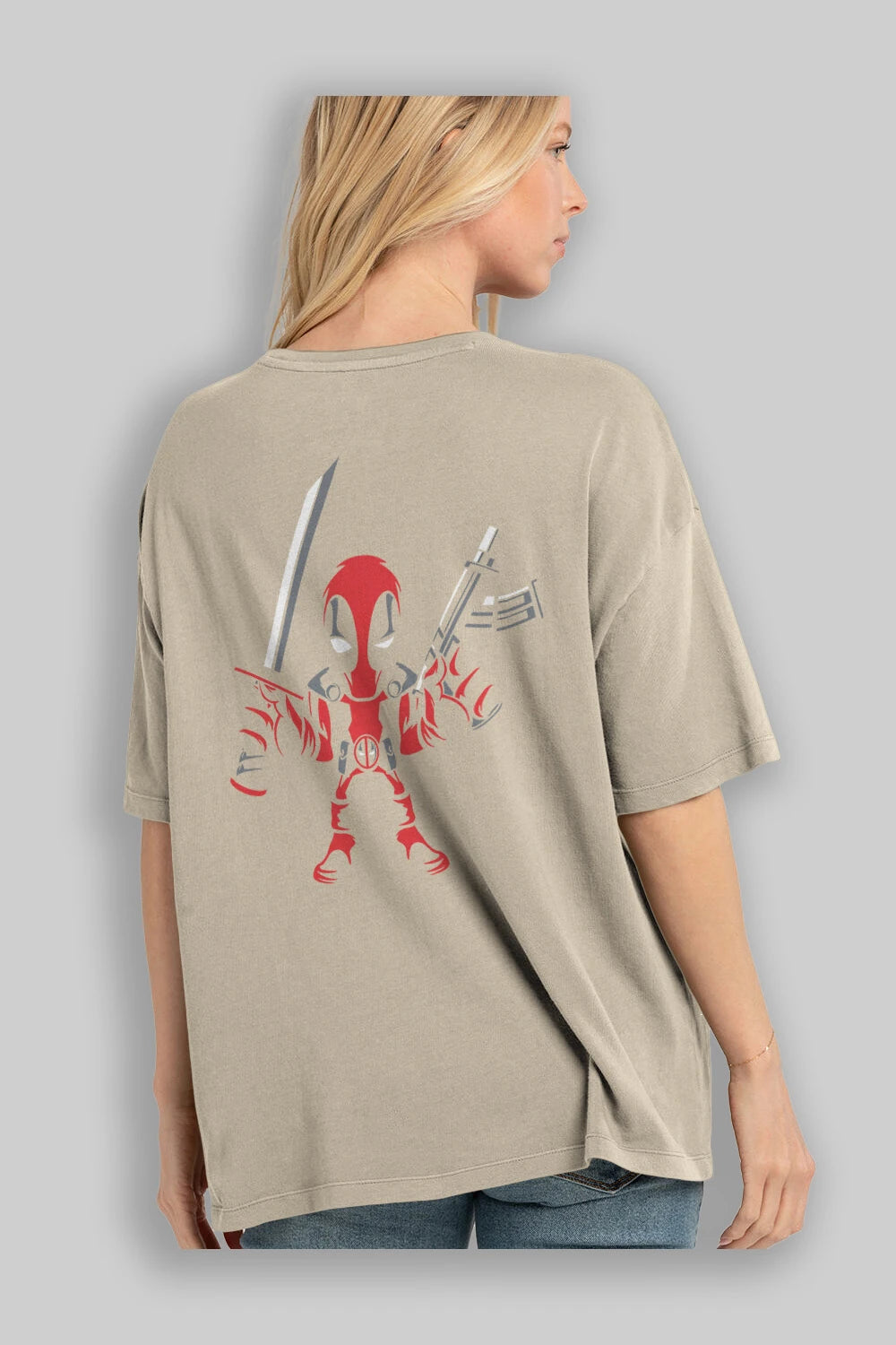Deadpool (11) Arka Baskılı Oversize t-shirt Erkek Kadın Unisex %100 Pamuk Bisiklet Yaka tişort