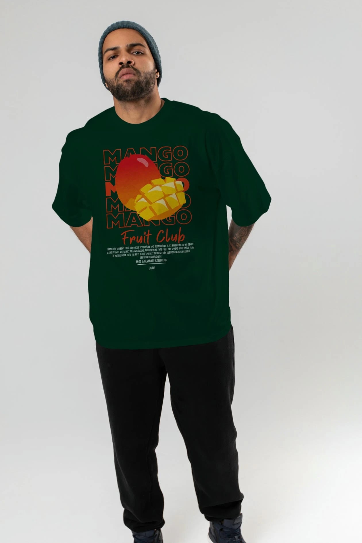 Mango Ön Baskılı Oversize t-shirt Erkek Kadın Pamuk Bisiklet Yaka tişort