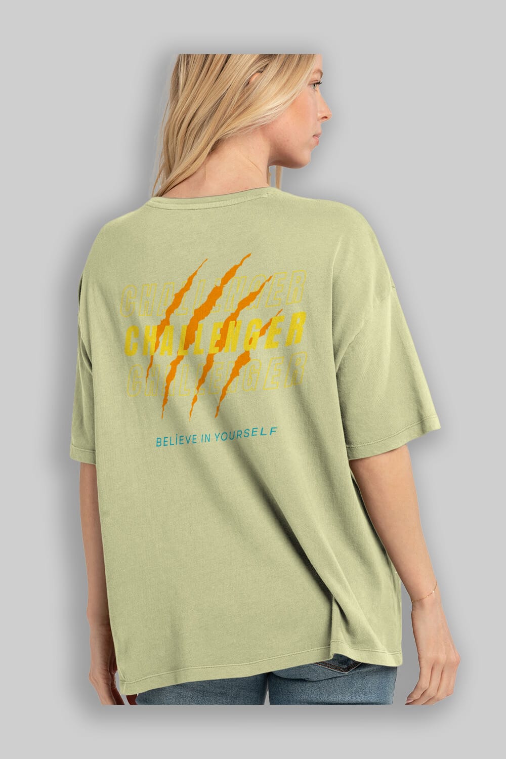 Challenger Yazılı Arka Baskılı Oversize t-shirt Erkek Kadın Unisex