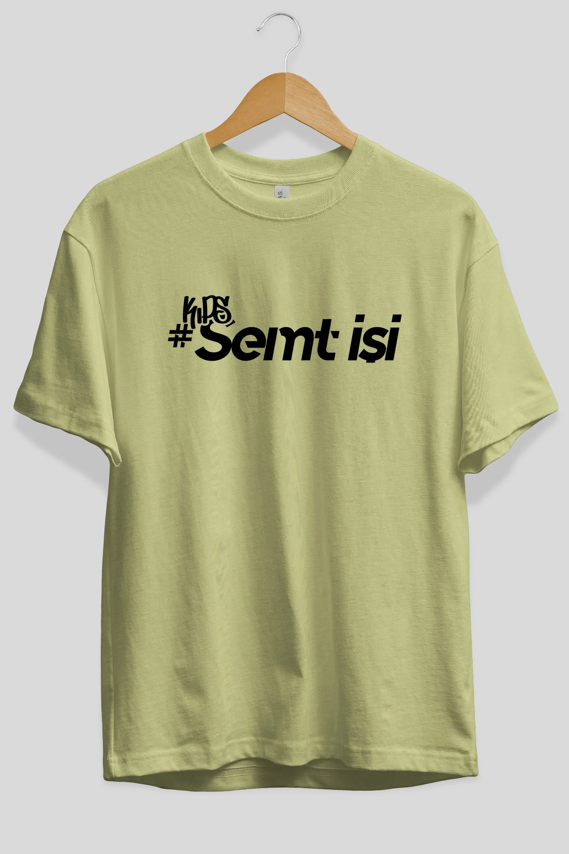 Semt İşi Ön Baskılı Oversize t-shirt %100 pamuk Erkek Kadın Unisex