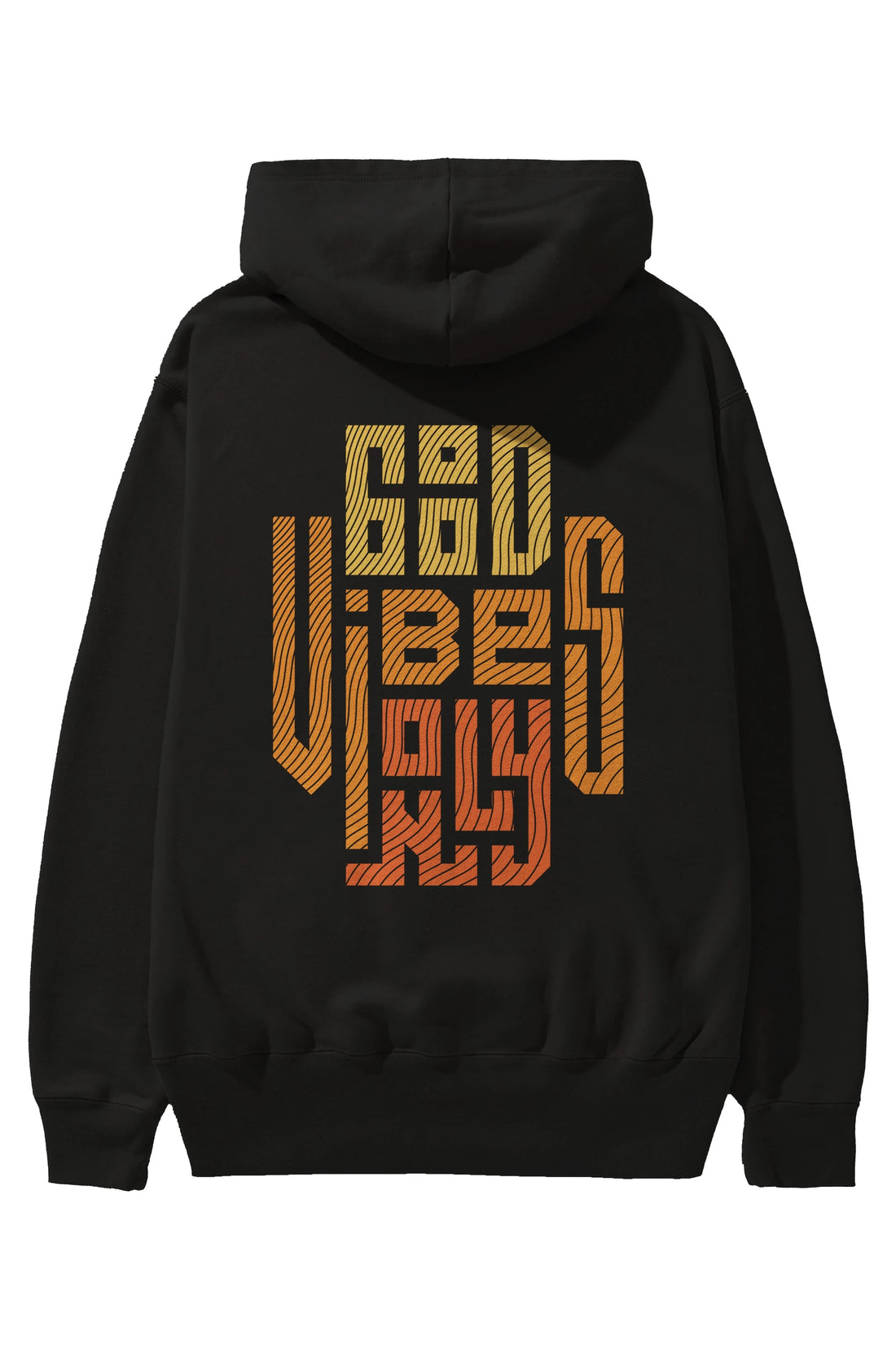 Good Vibes Only 2 Yazılı Arka Baskılı Oversize Hoodie Kapüşonlu Sweatshirt Erkek Kadın Unisex