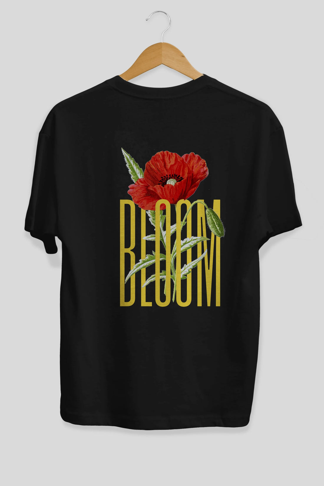 Bloom Flower Arka Baskılı Oversize t-shirt Erkek Kadın Unisex