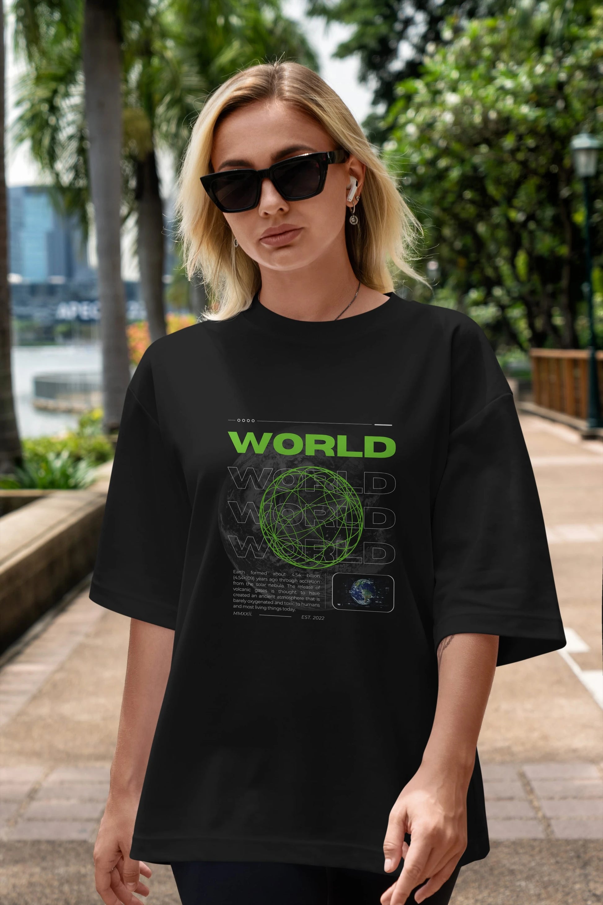 World Streetwear Ön Baskılı Oversize t-shirt Erkek Kadın Unisex