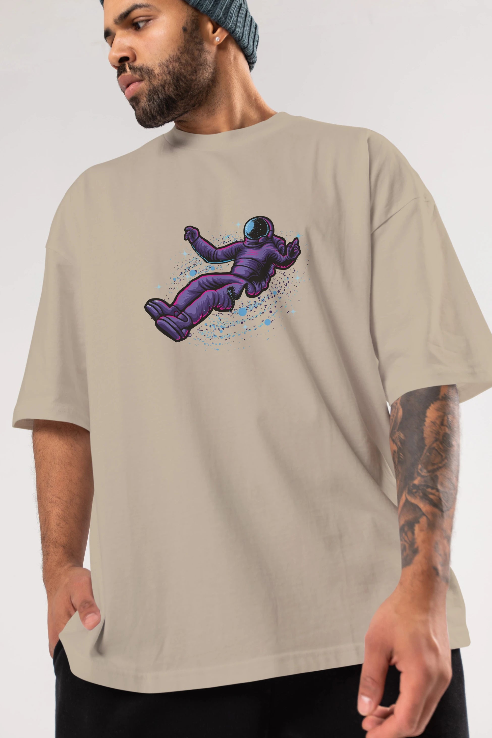 Having fun in outer space Ön Baskılı Oversize t-shirt Erkek Kadın Unisex