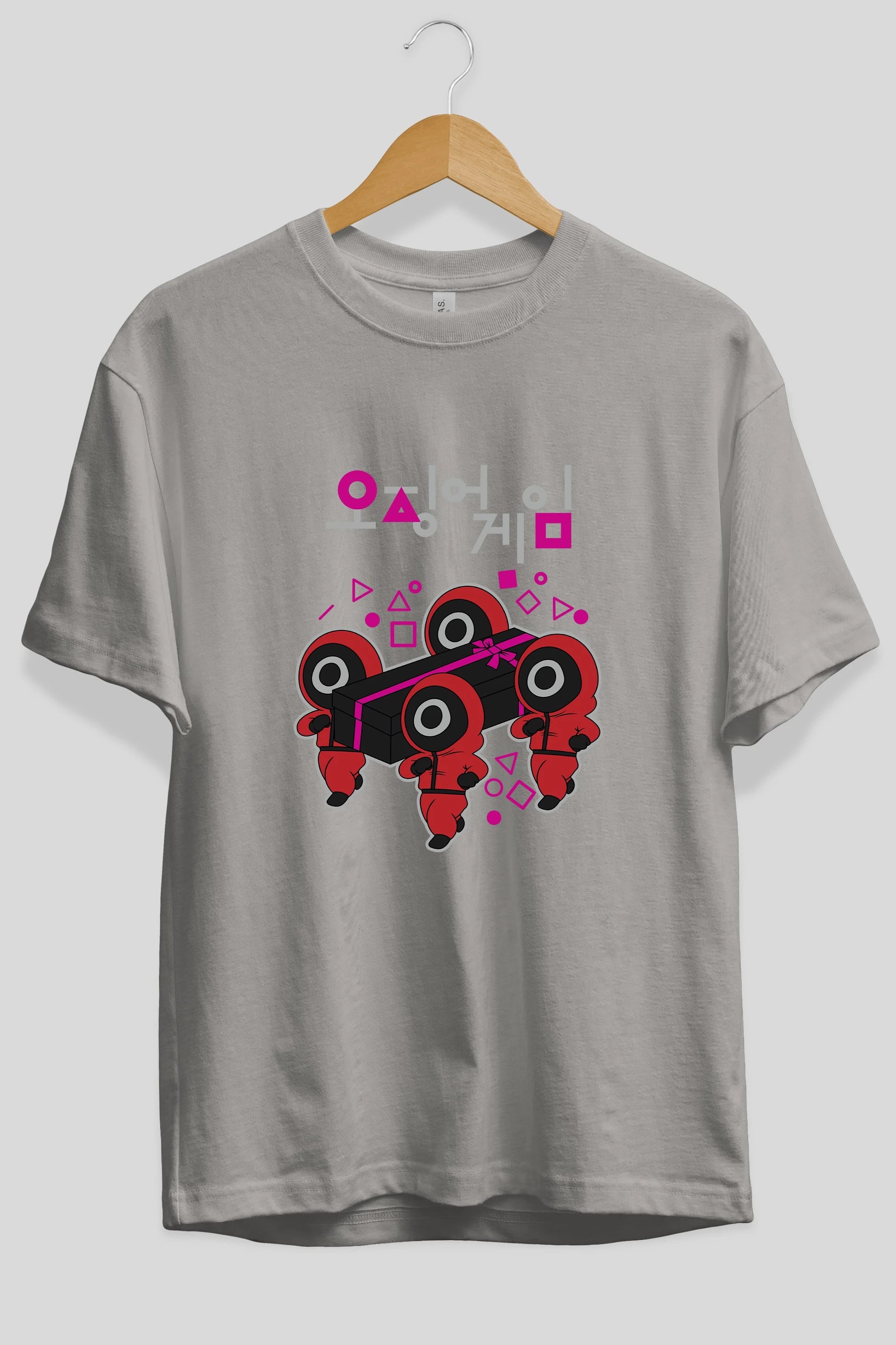 Squid Game (6) Ön Baskılı Oversize t-shirt Erkek Kadın Unisex %100 Pamuk Bisiklet Yaka tişort