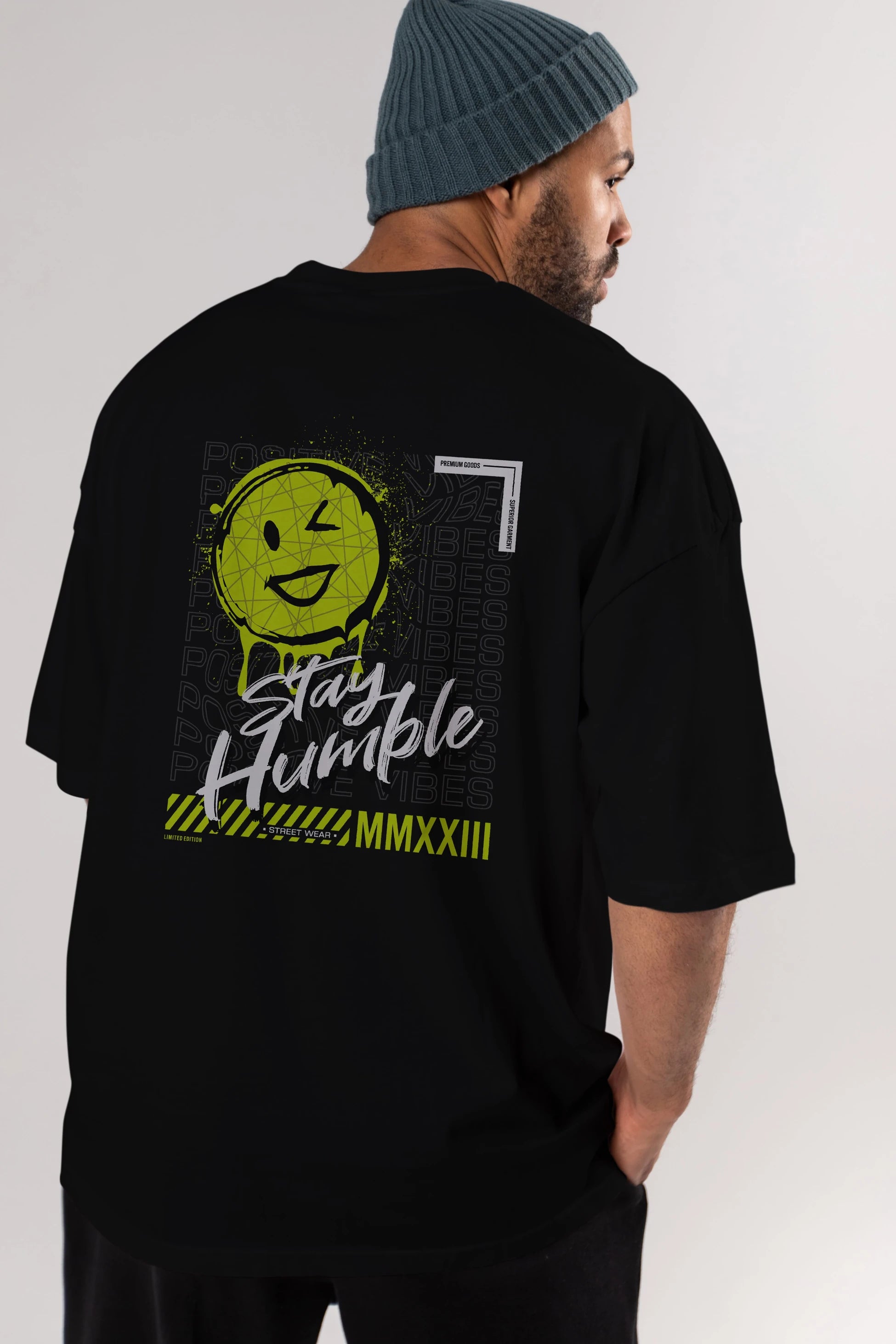 Stay Humble Arka Baskılı Oversize t-shirt Erkek Kadın Unisex