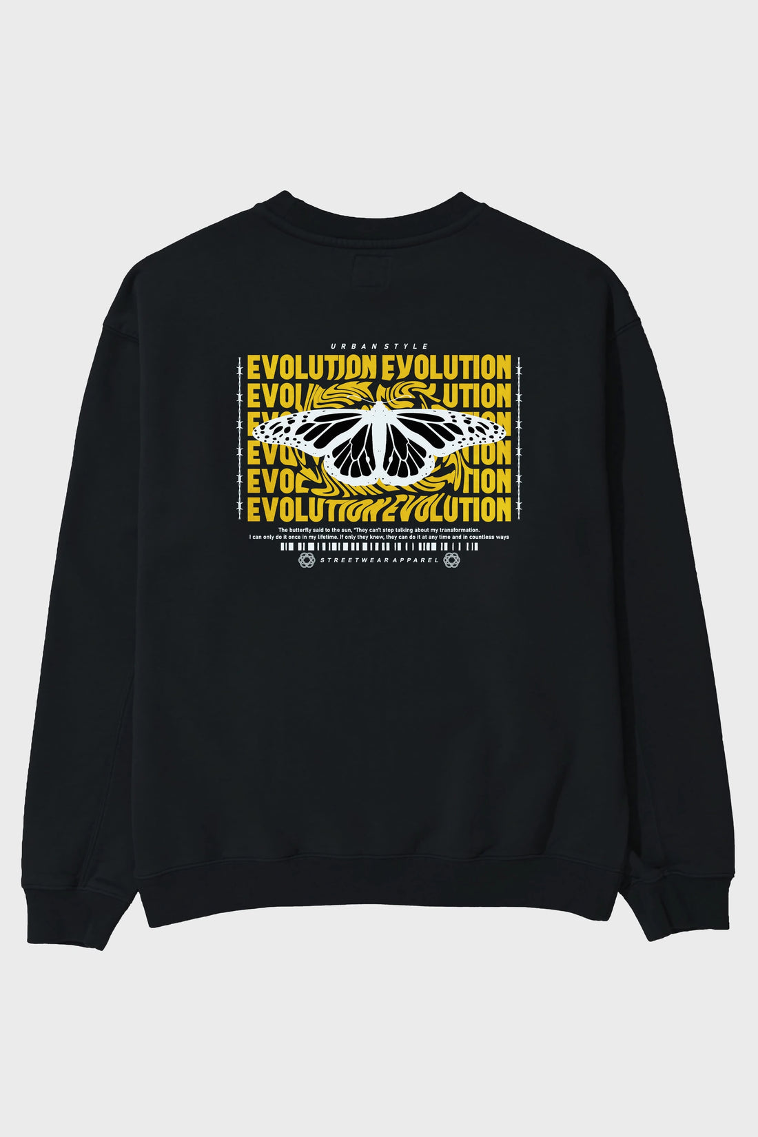 Evolution Urban Style Arka Baskılı Oversize Sweatshirt Erkek Kadın Unisex