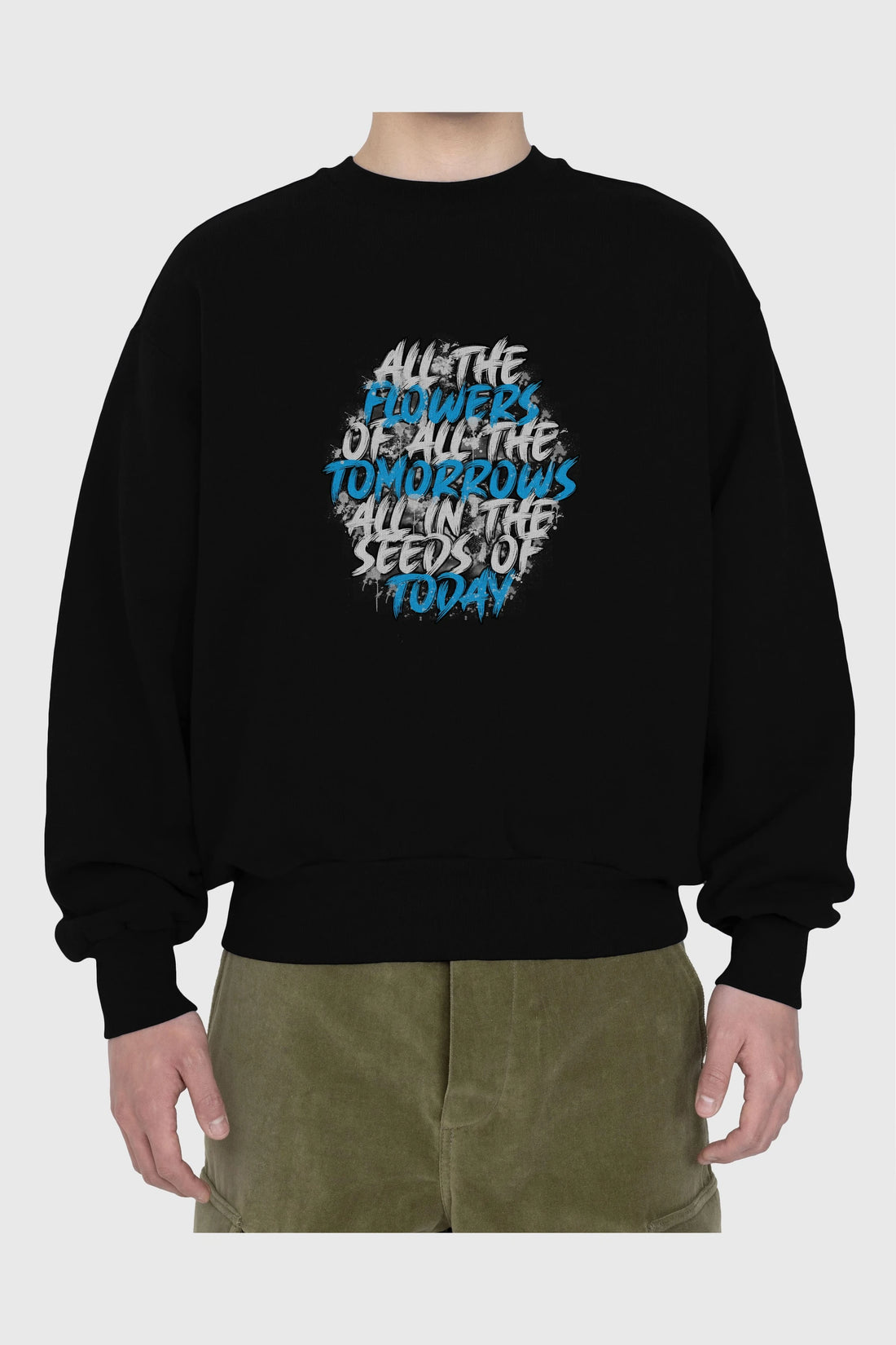 All The Flowers Ön Baskılı Oversize Sweatshirt Erkek Kadın Unisex