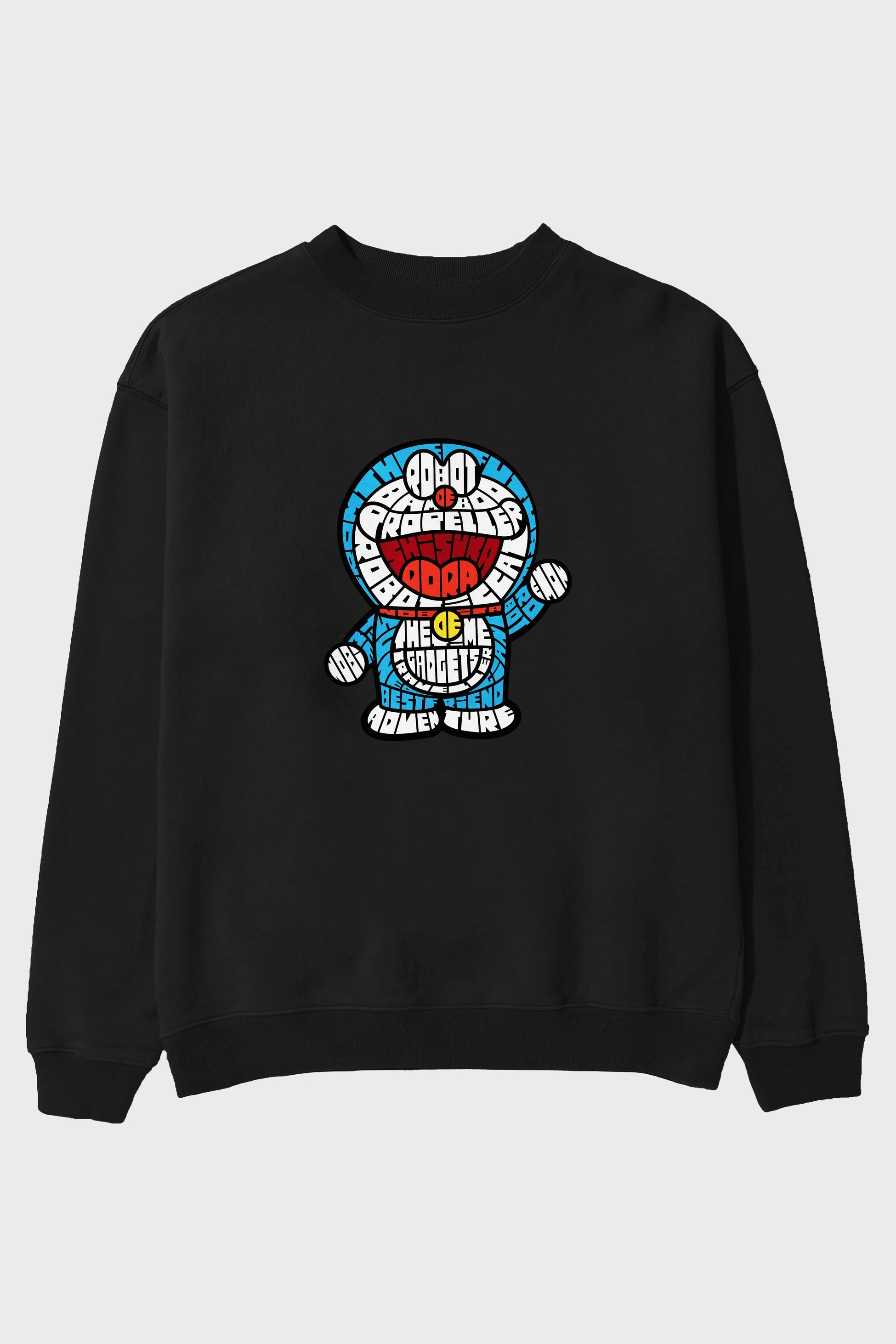 Robotic cat Ön Baskılı Oversize Sweatshirt Erkek Kadın Unisex