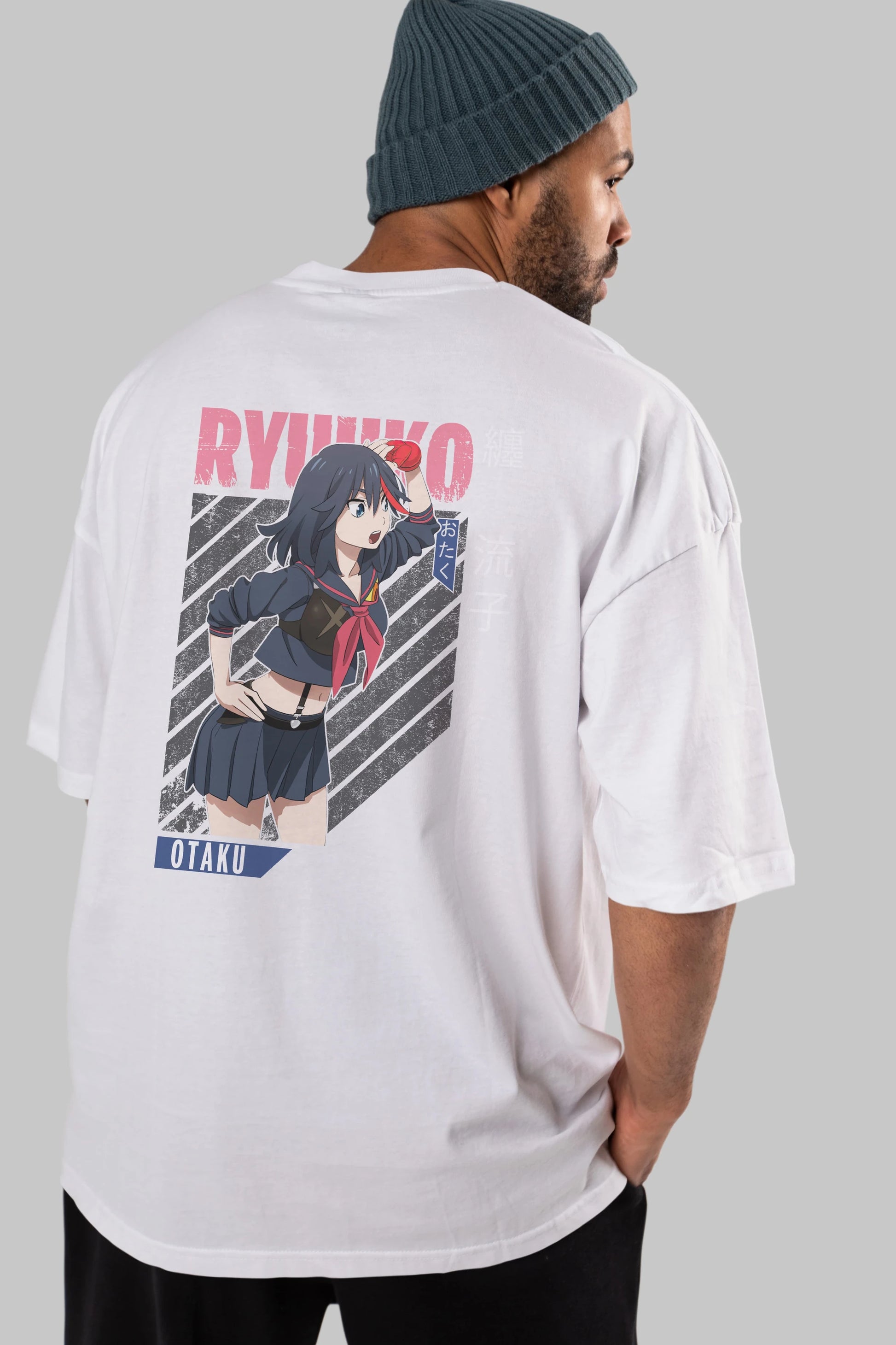 Ryuuko Matoi 6 Anime Arka Baskılı Oversize t-shirt Erkek Kadın Unisex