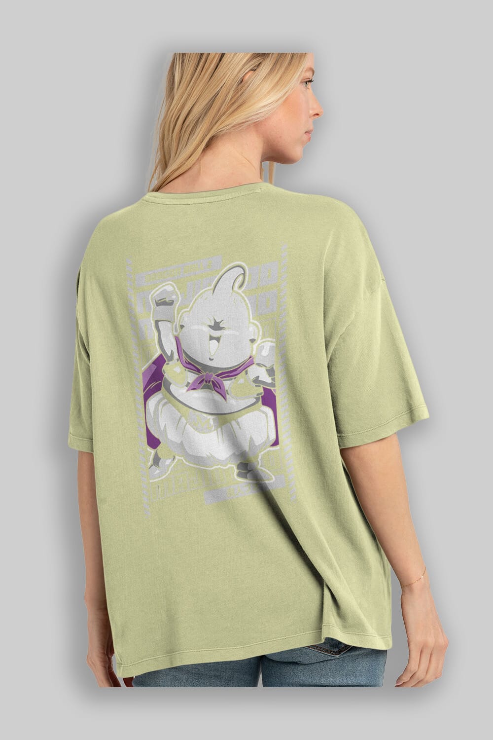 MAJIN BOO2 Anime Arka Baskılı Oversize t-shirt Erkek Kadın Unisex