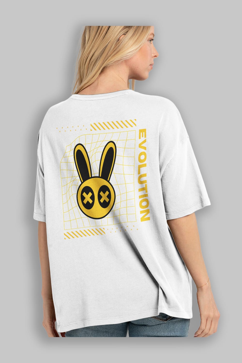Evolution Yazılı Arka Baskılı Oversize t-shirt Erkek Kadın Unisex