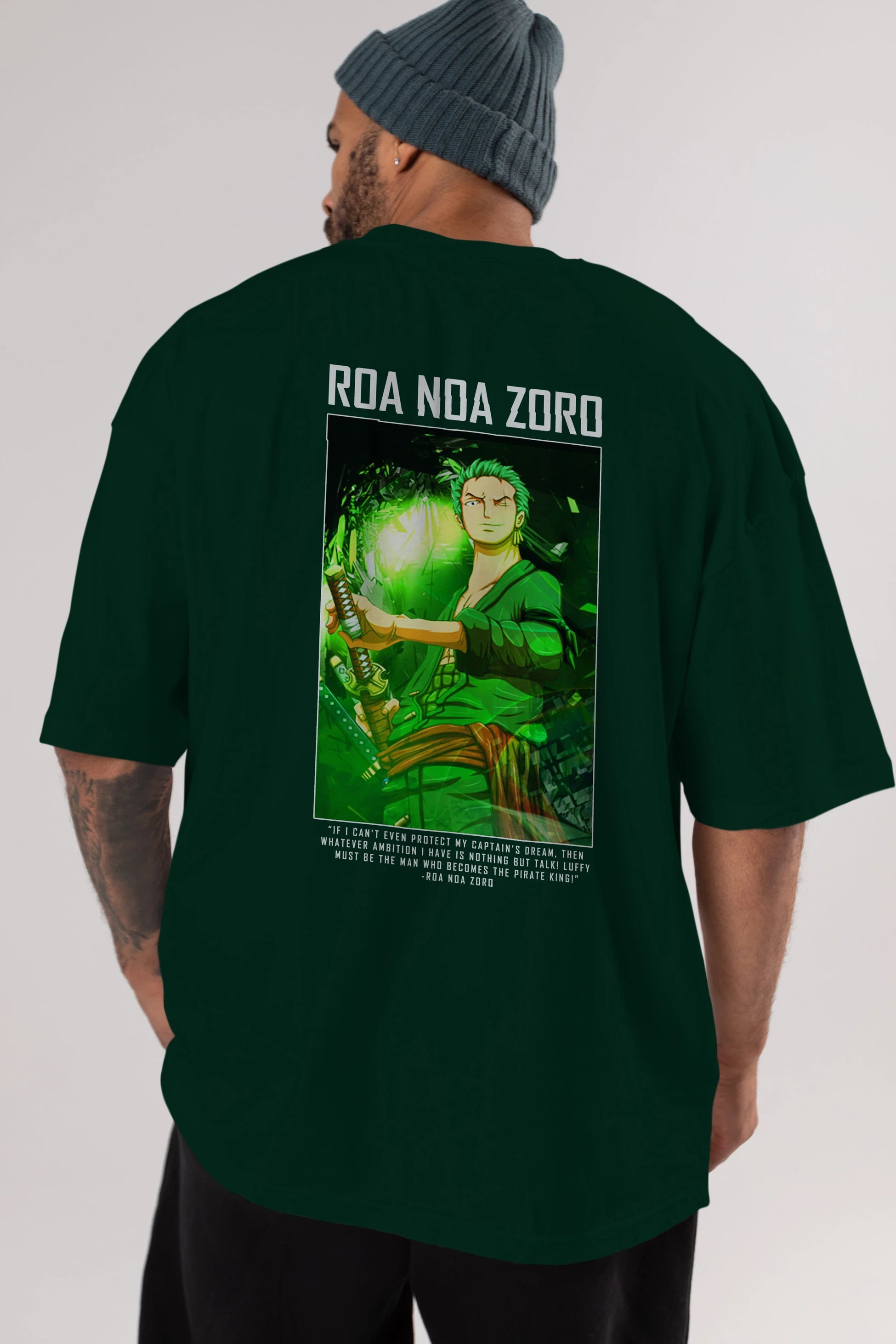 Roronoa Zoro 5 Anime Arka Baskılı Oversize t-shirt Erkek Kadın Unisex %100 pamuk tişort