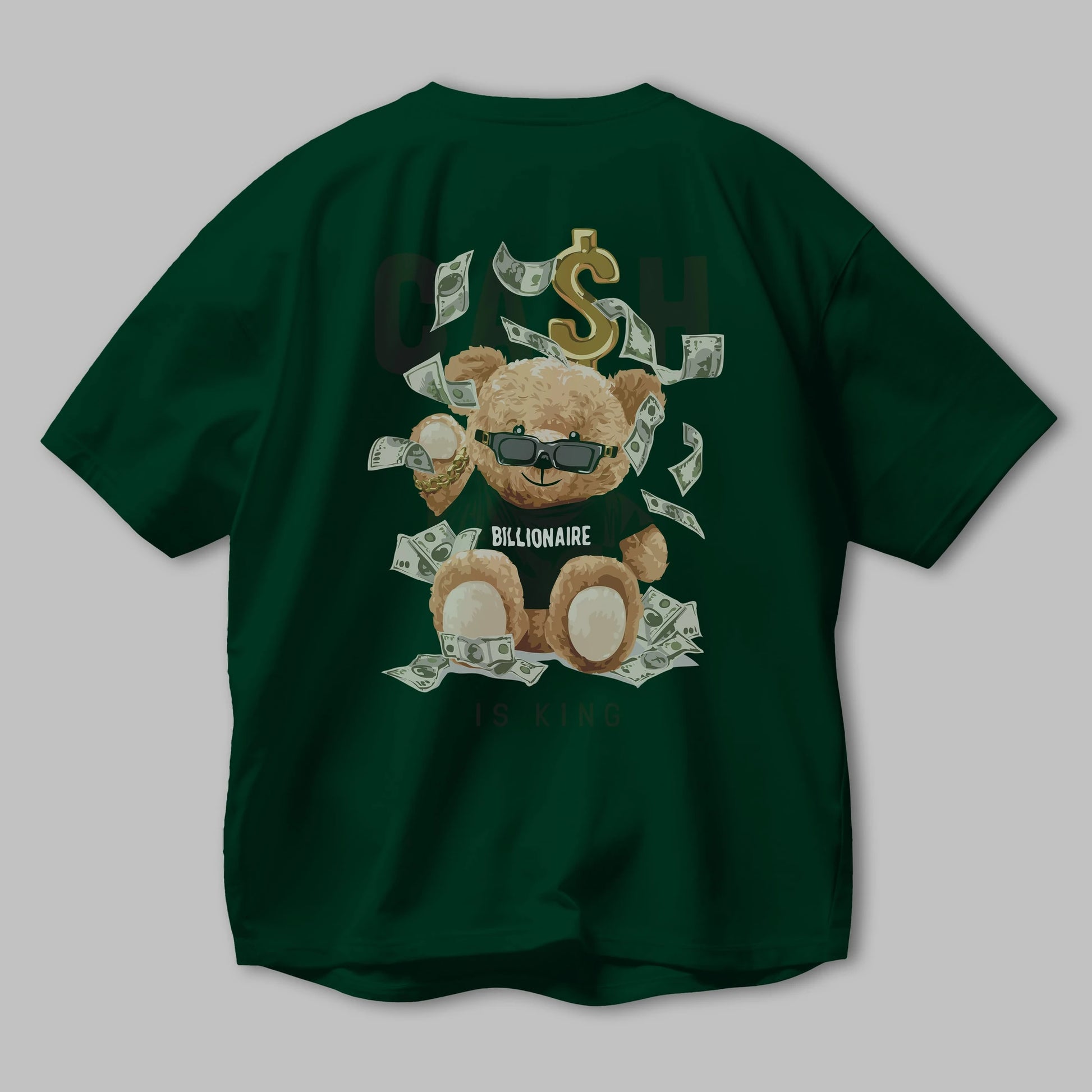 Teddy Bear Billionaire Arka Baskılı Oversize t-shirt Erkek Kadın Unisex %100 Pamuk