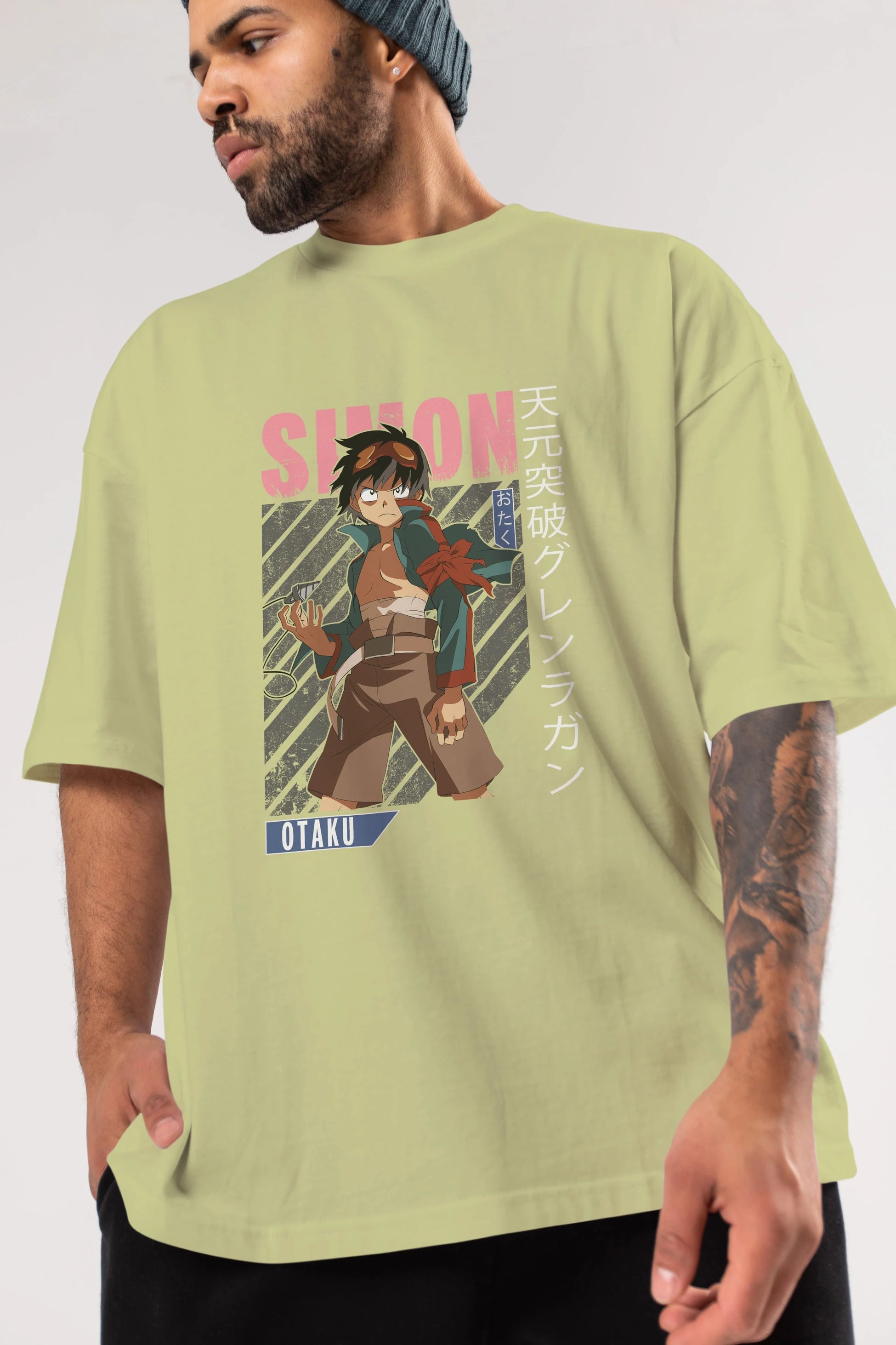 Simon 5 Anime Ön Baskılı Oversize t-shirt %100 pamuk Erkek Kadın Unisex
