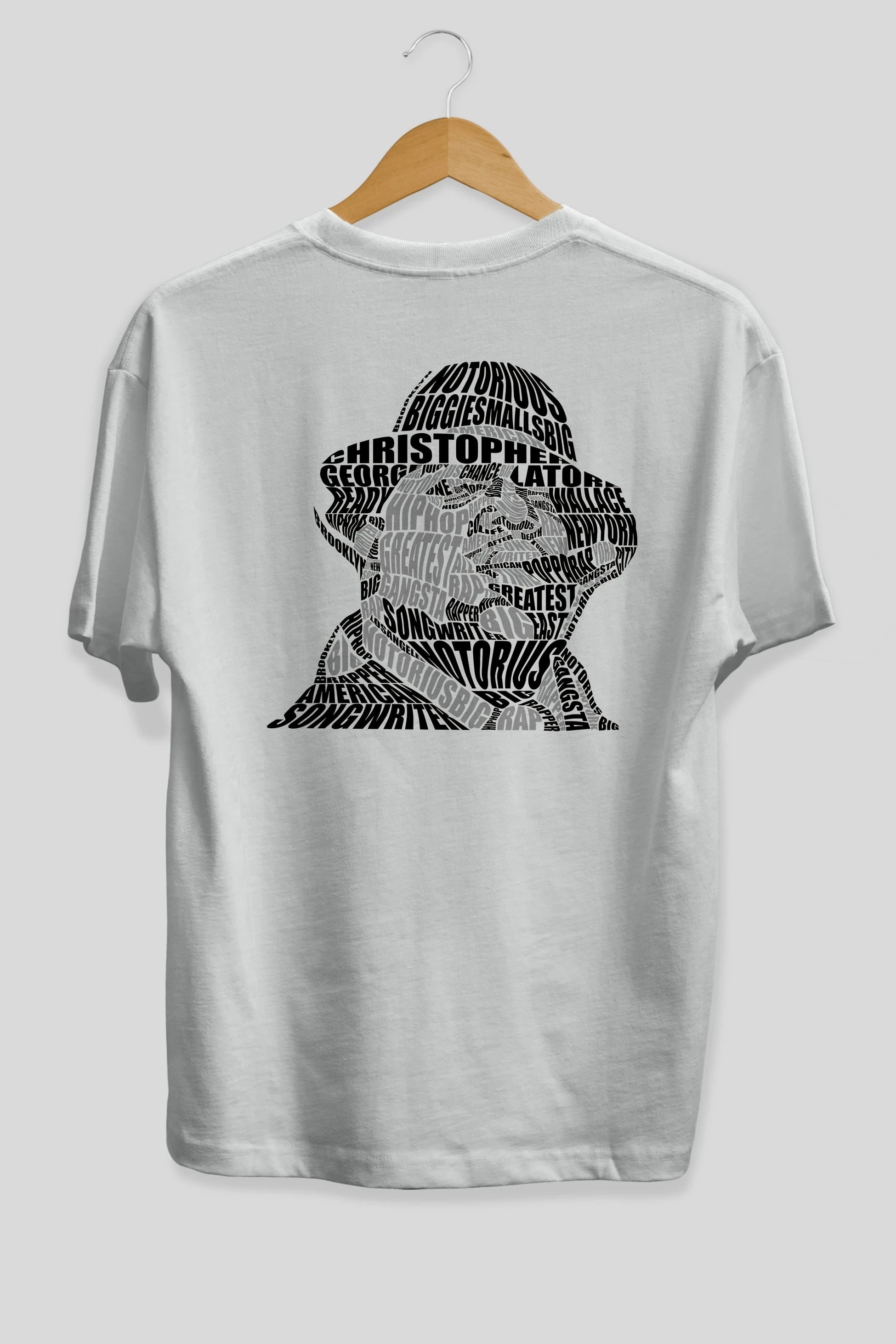Notorious Big Calligram Arka Baskılı Oversize t-shirt %100 pamuk Erkek Kadın Unisex