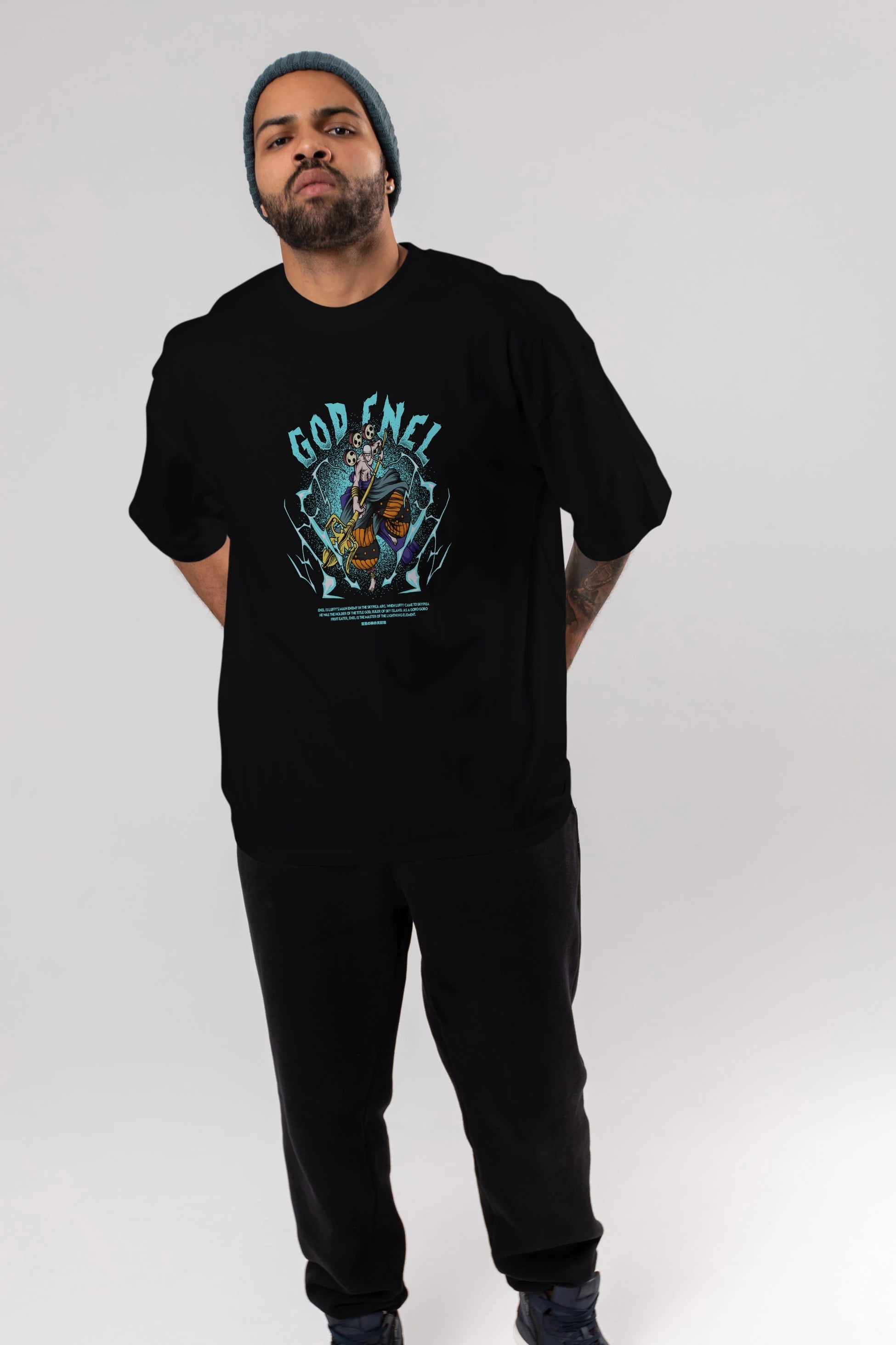 Eneru Anime Ön Baskılı Oversize t-shirt %100 pamuk Erkek Kadın Unisex