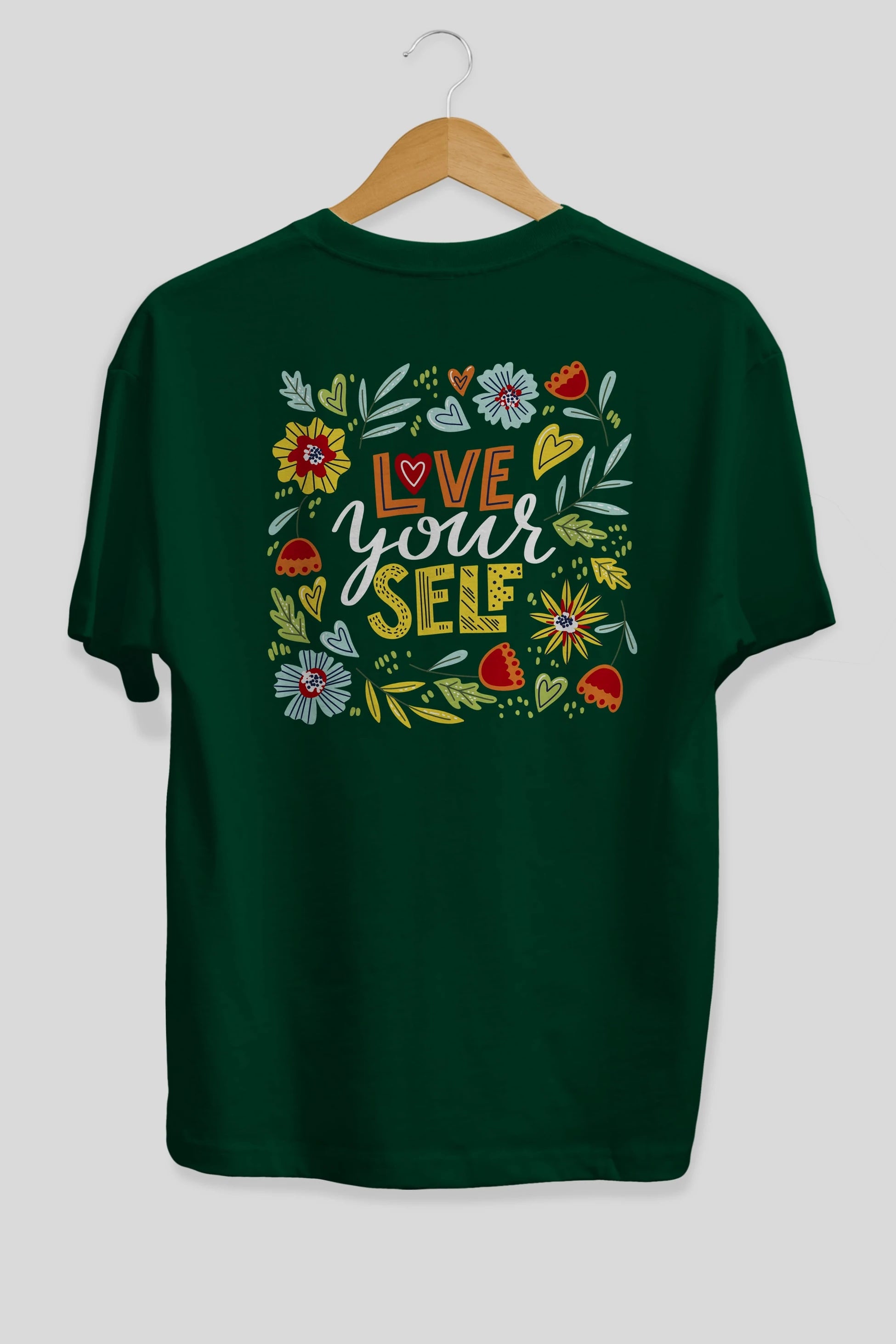 Love Yourself Yazılı Arka Baskılı Oversize t-shirt Erkek Kadın Unisex