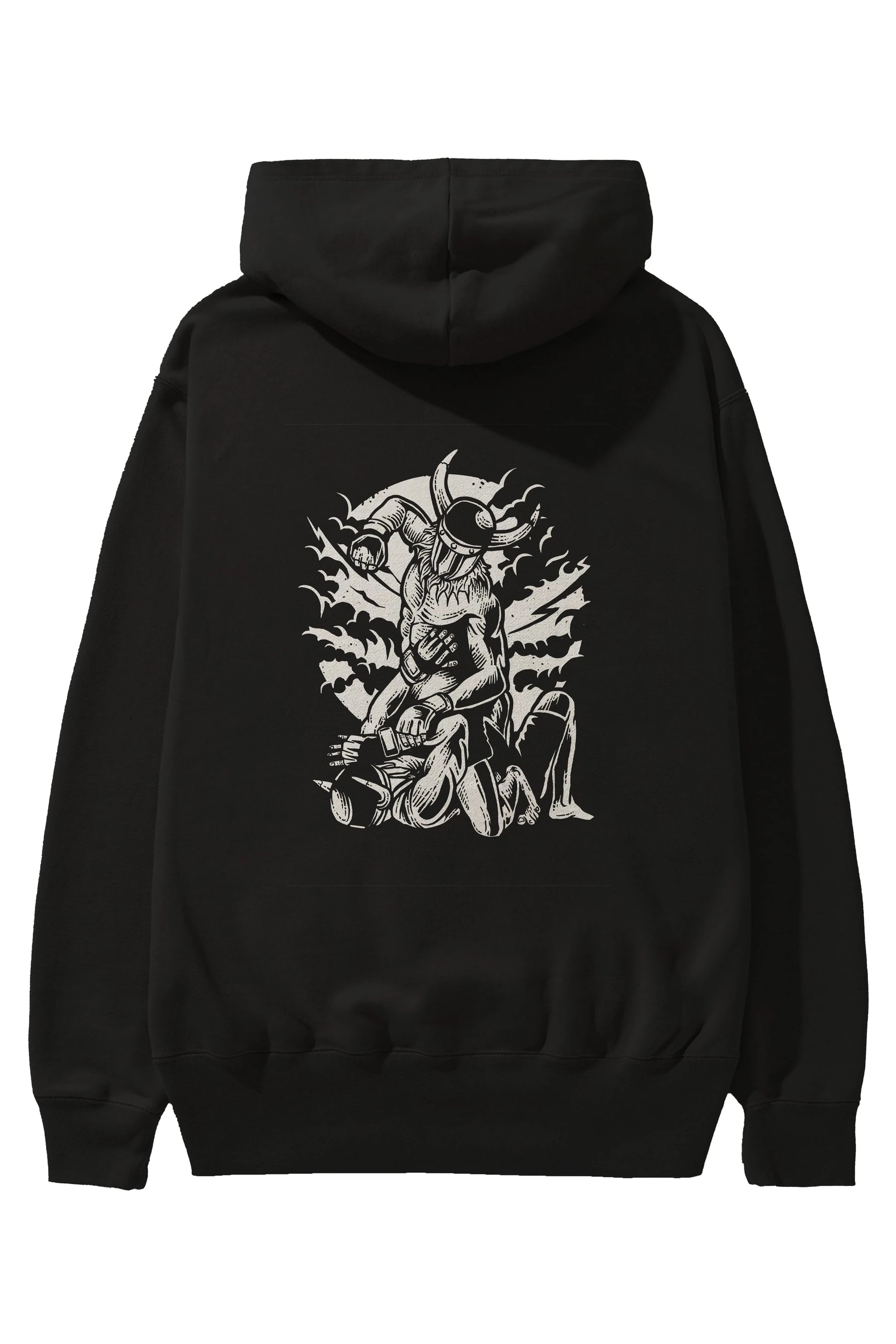 Viking MMA Fighter Arka Baskılı Hoodie Oversize Kapüşonlu Sweatshirt Erkek Kadın Unisex